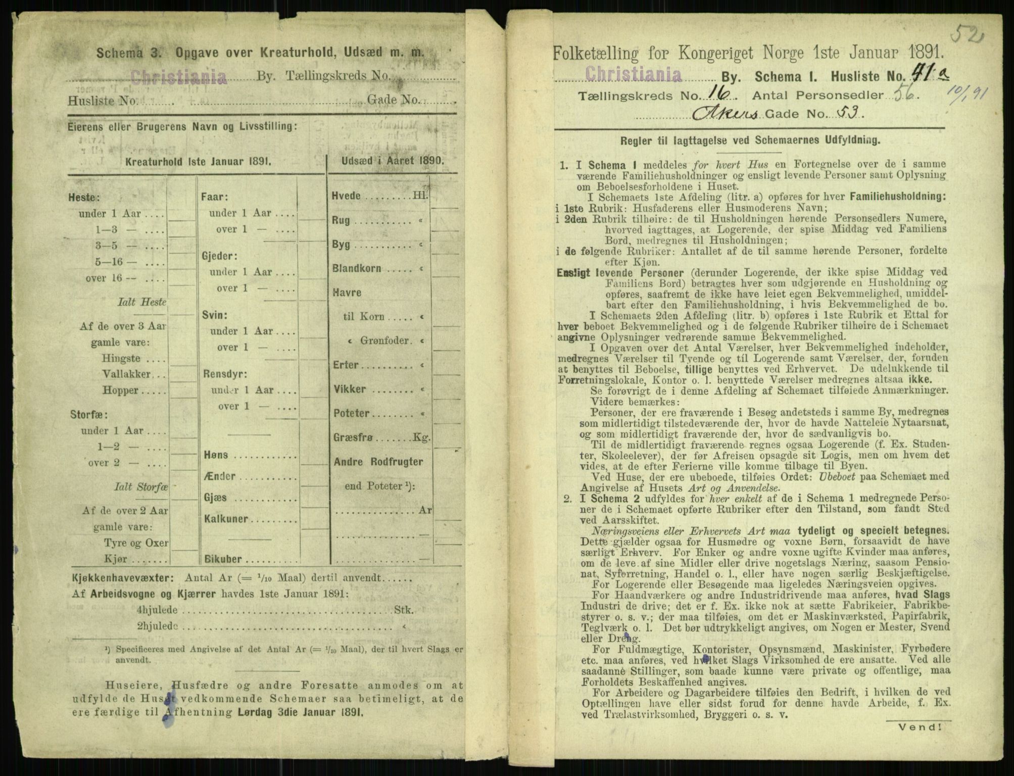 RA, 1891 census for 0301 Kristiania, 1891, p. 7095