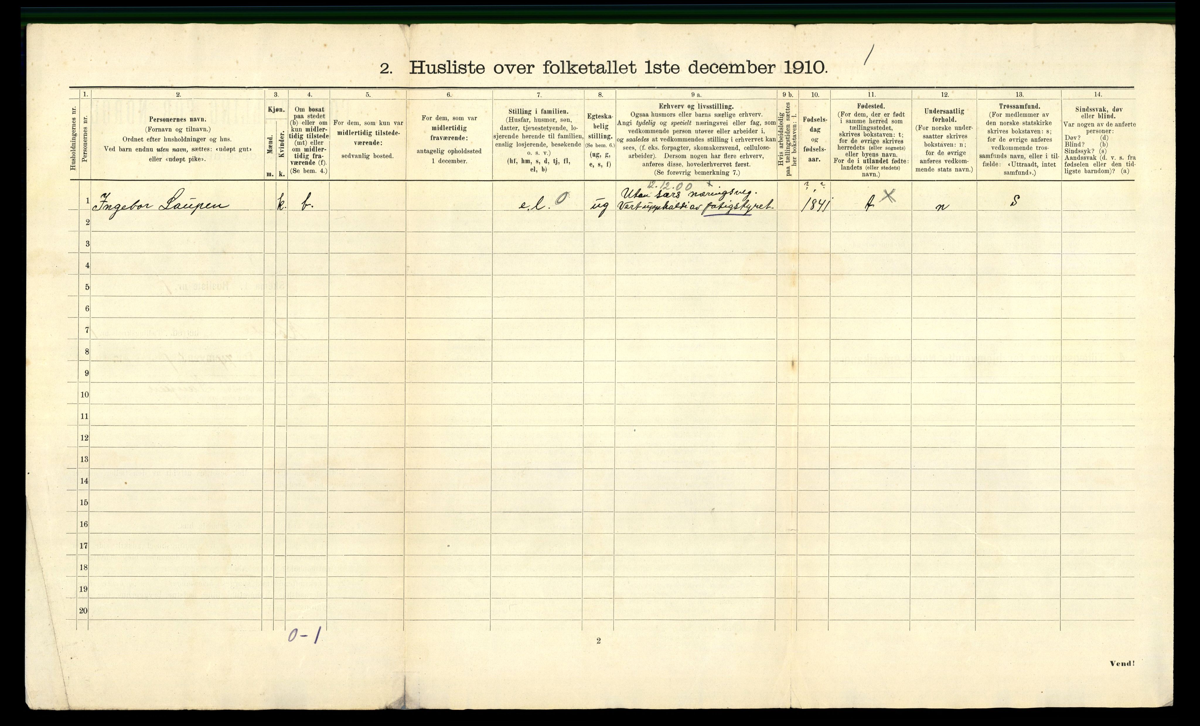 RA, 1910 census for Rovde, 1910, p. 25