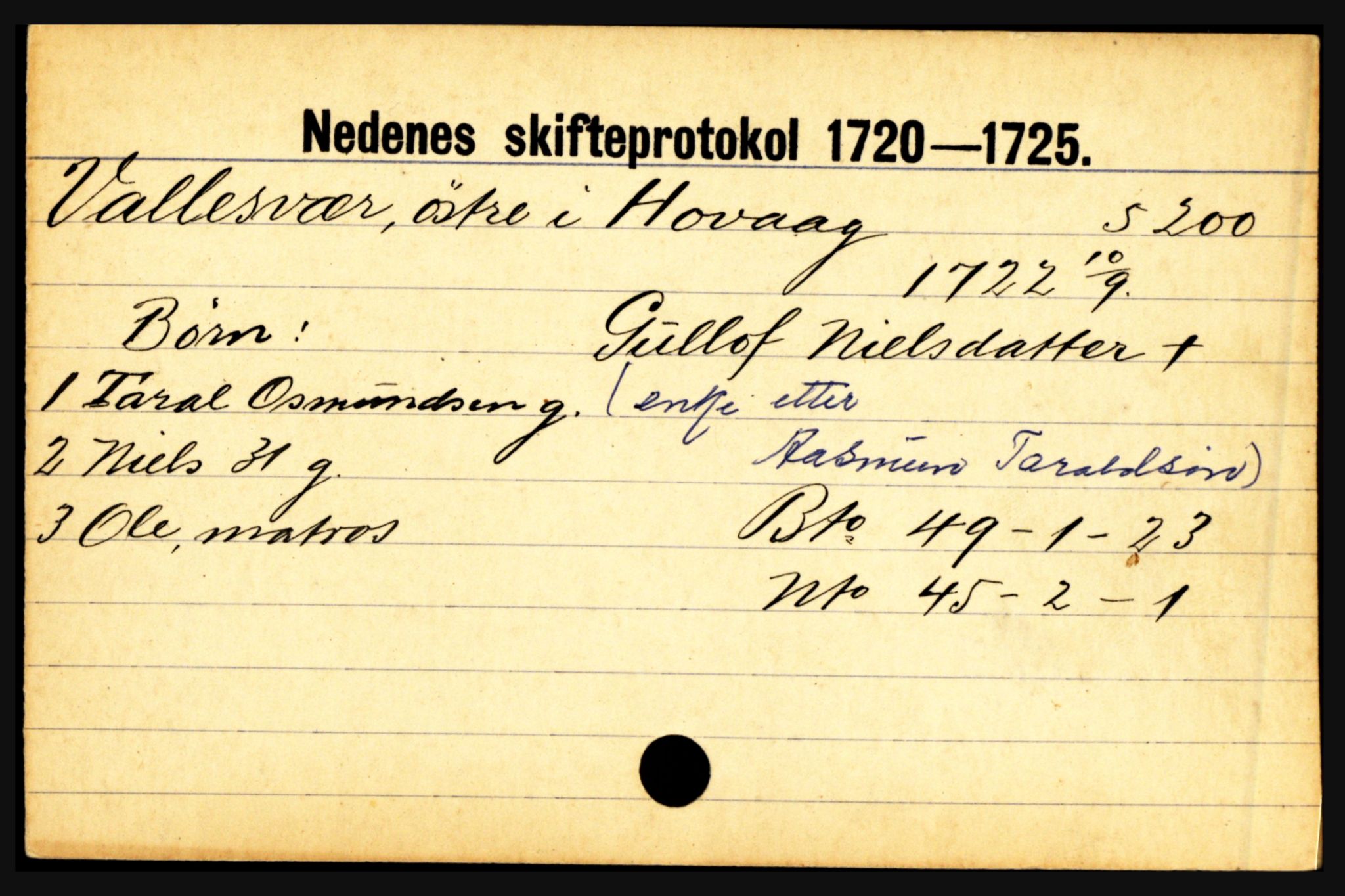 Nedenes sorenskriveri før 1824, AV/SAK-1221-0007/H, p. 32499