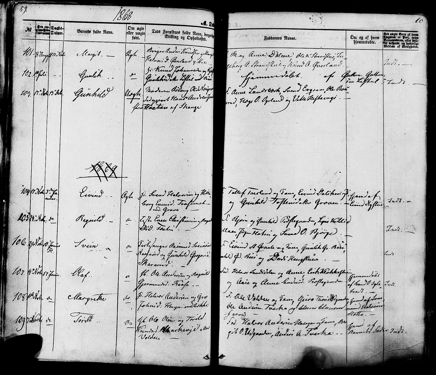 Seljord kirkebøker, AV/SAKO-A-20/F/Fa/L0013: Parish register (official) no. I 13, 1866-1876, p. 59-60