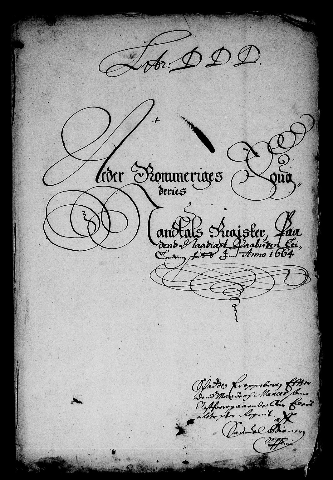 Rentekammeret inntil 1814, Reviderte regnskaper, Stiftamtstueregnskaper, Landkommissariatet på Akershus og Akershus stiftamt, AV/RA-EA-5869/R/Ra/L0023: Landkommissariatet på Akershus, 1664