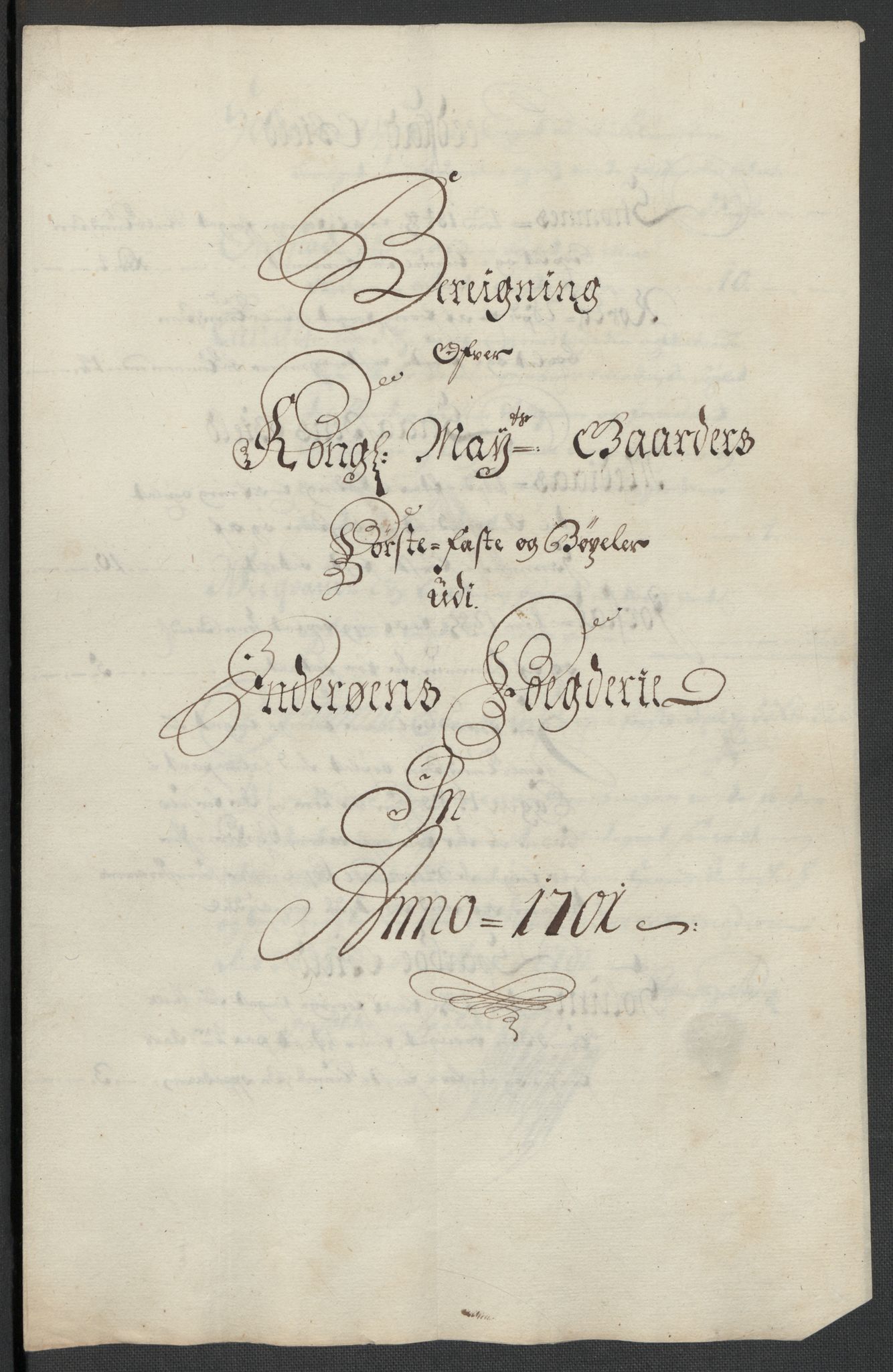 Rentekammeret inntil 1814, Reviderte regnskaper, Fogderegnskap, RA/EA-4092/R63/L4312: Fogderegnskap Inderøy, 1701-1702, p. 46