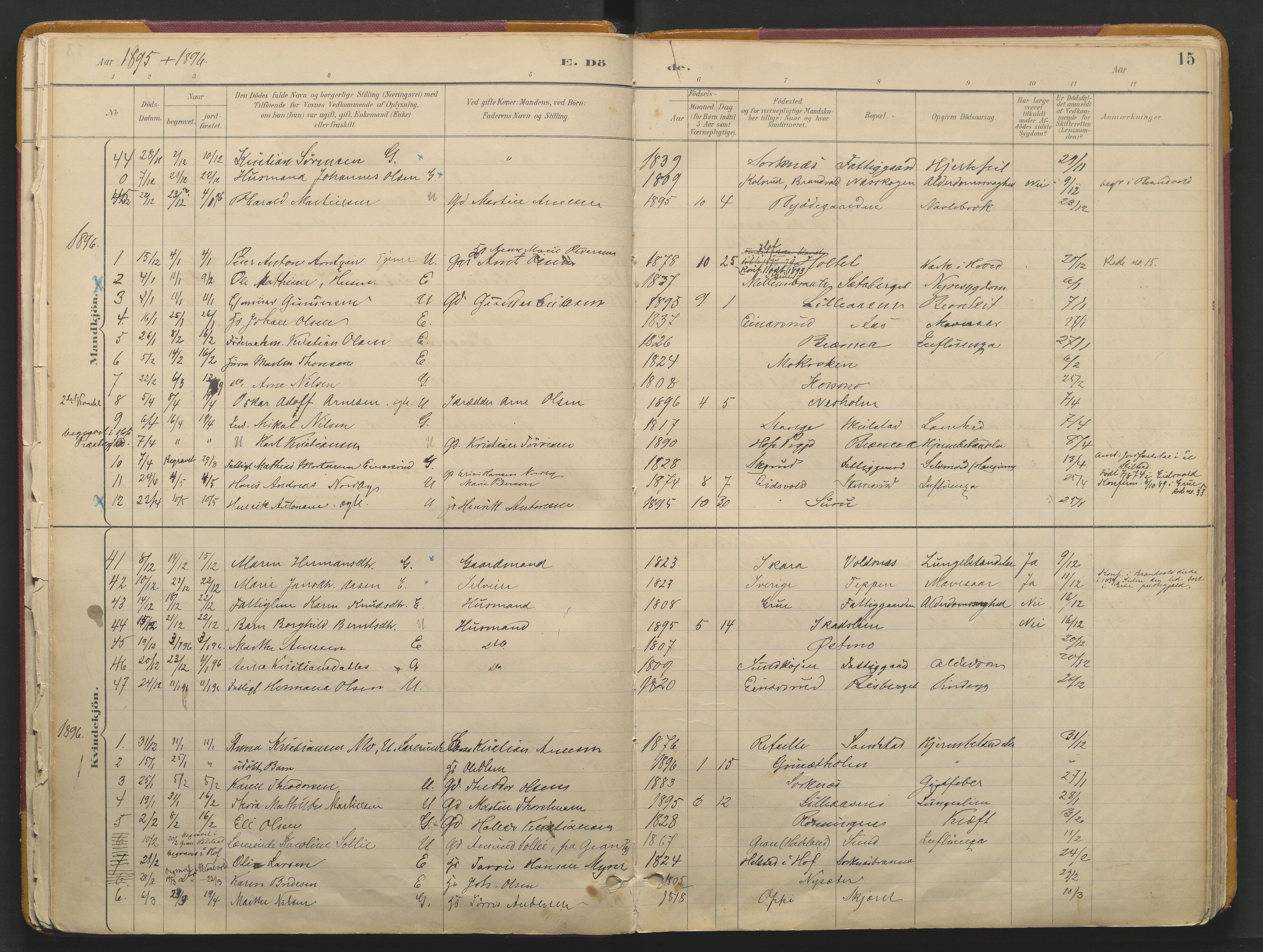 Grue prestekontor, SAH/PREST-036/H/Ha/Haa/L0017: Parish register (official) no. 17, 1892-1936, p. 15
