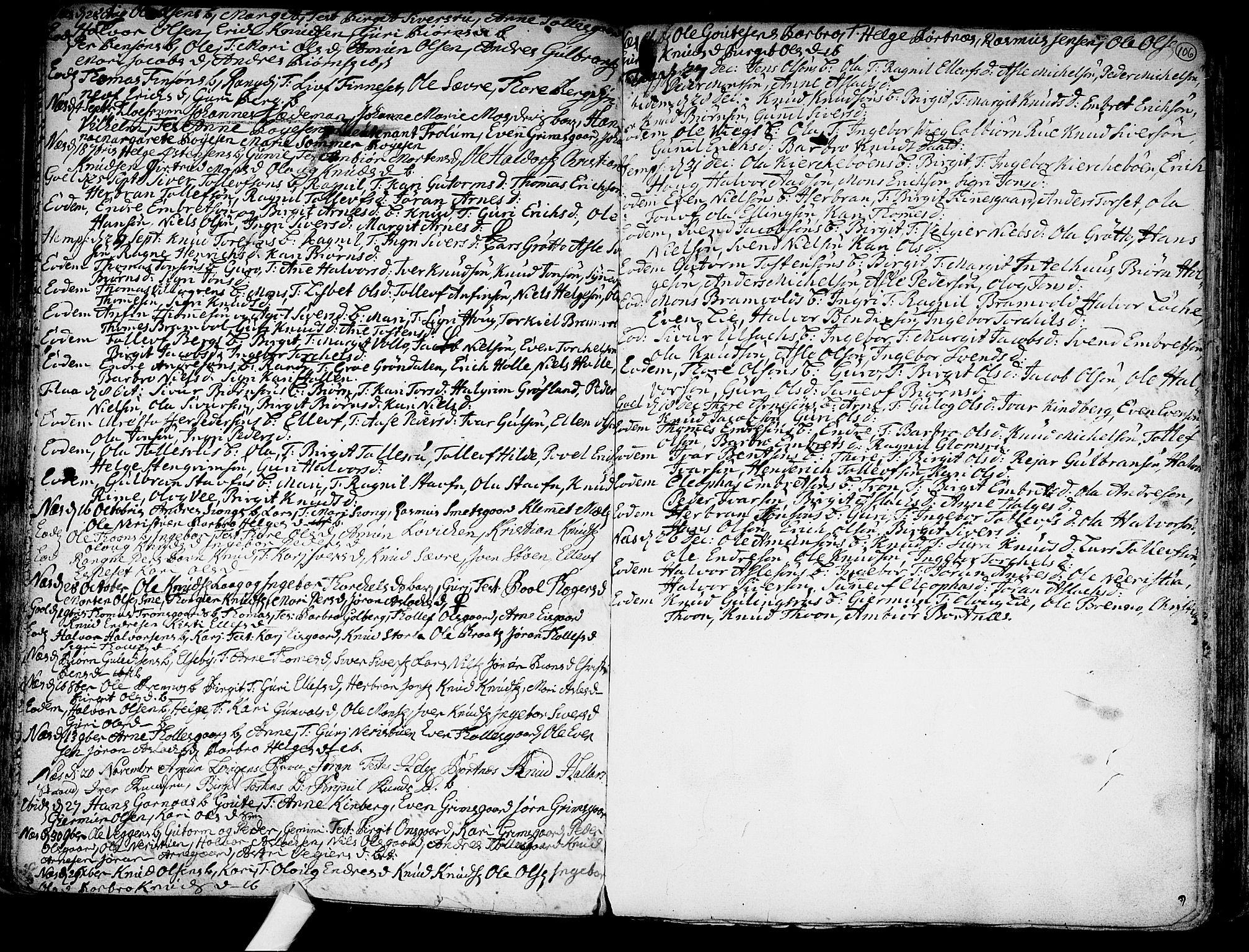 Nes kirkebøker, AV/SAKO-A-236/F/Fa/L0002: Parish register (official) no. 2, 1707-1759, p. 106