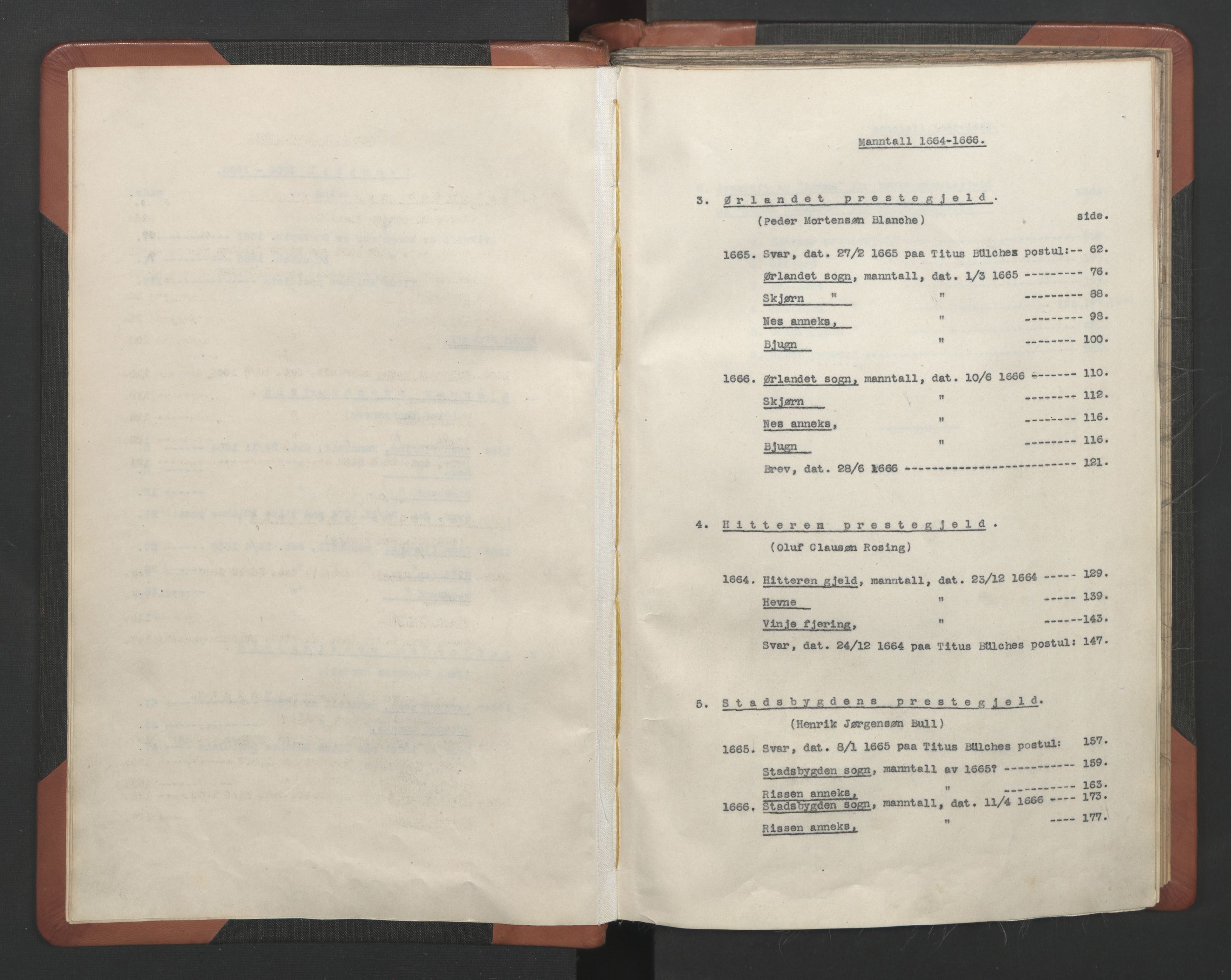 RA, Vicar's Census 1664-1666, no. 30: Fosen deanery, 1664-1666