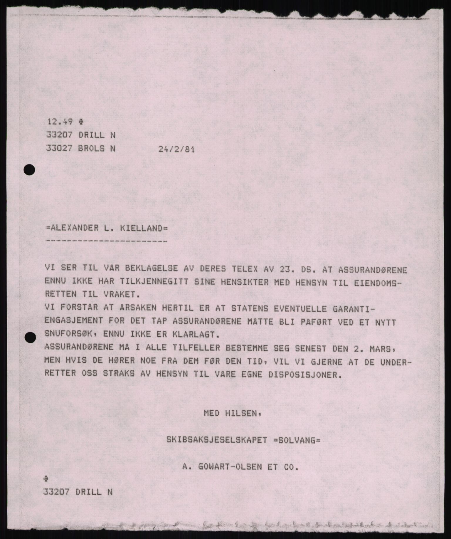 Pa 1503 - Stavanger Drilling AS, AV/SAST-A-101906/D/L0006: Korrespondanse og saksdokumenter, 1974-1984, p. 436