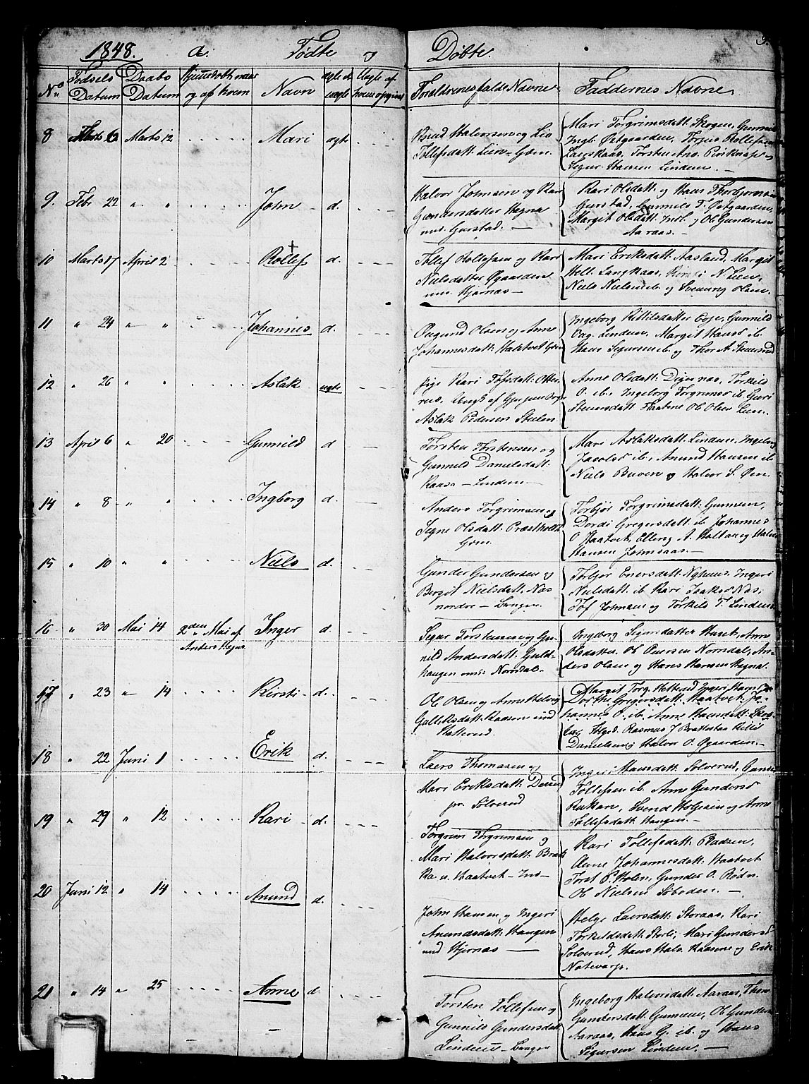 Sauherad kirkebøker, AV/SAKO-A-298/G/Gb/L0001: Parish register (copy) no. II 1, 1845-1865, p. 9