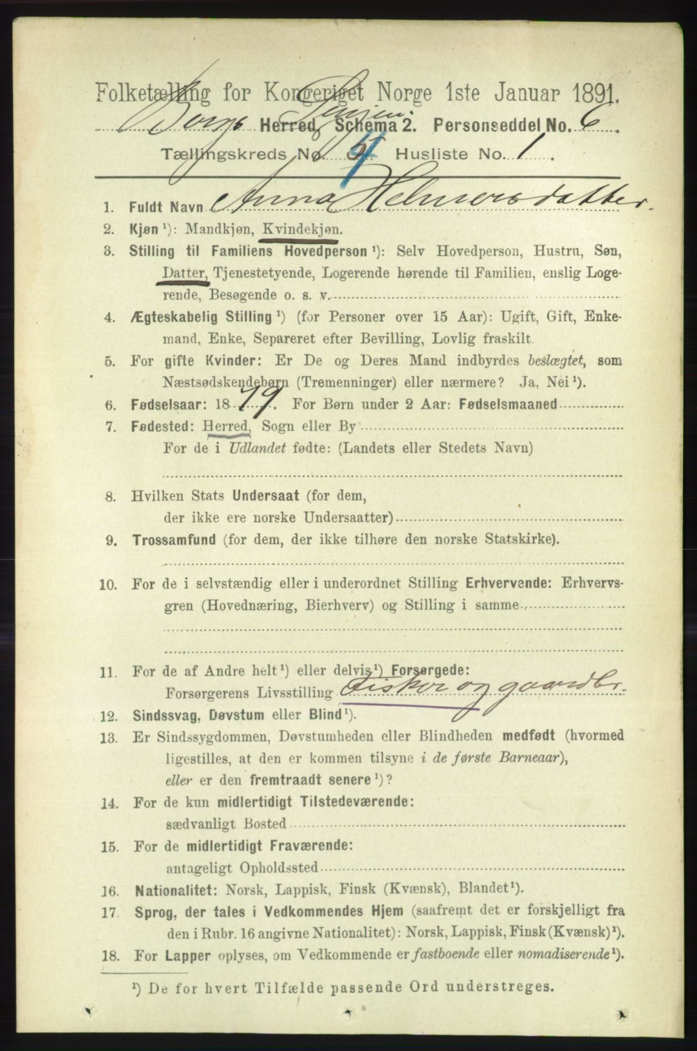 RA, 1891 census for 1929 Berg, 1891, p. 1647