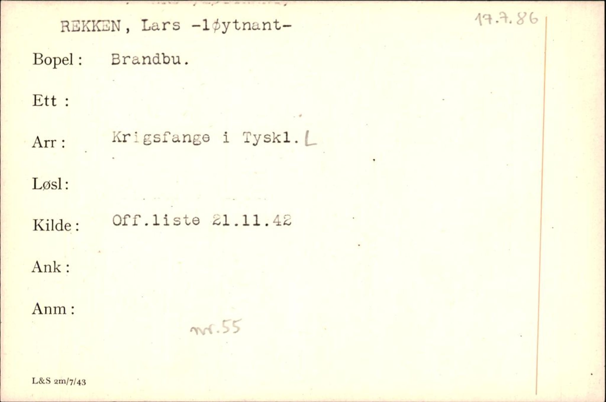 Forsvaret, Forsvarets krigshistoriske avdeling, AV/RA-RAFA-2017/Y/Yf/L0200: II-C-11-2102  -  Norske krigsfanger i Tyskland, 1940-1945, p. 853