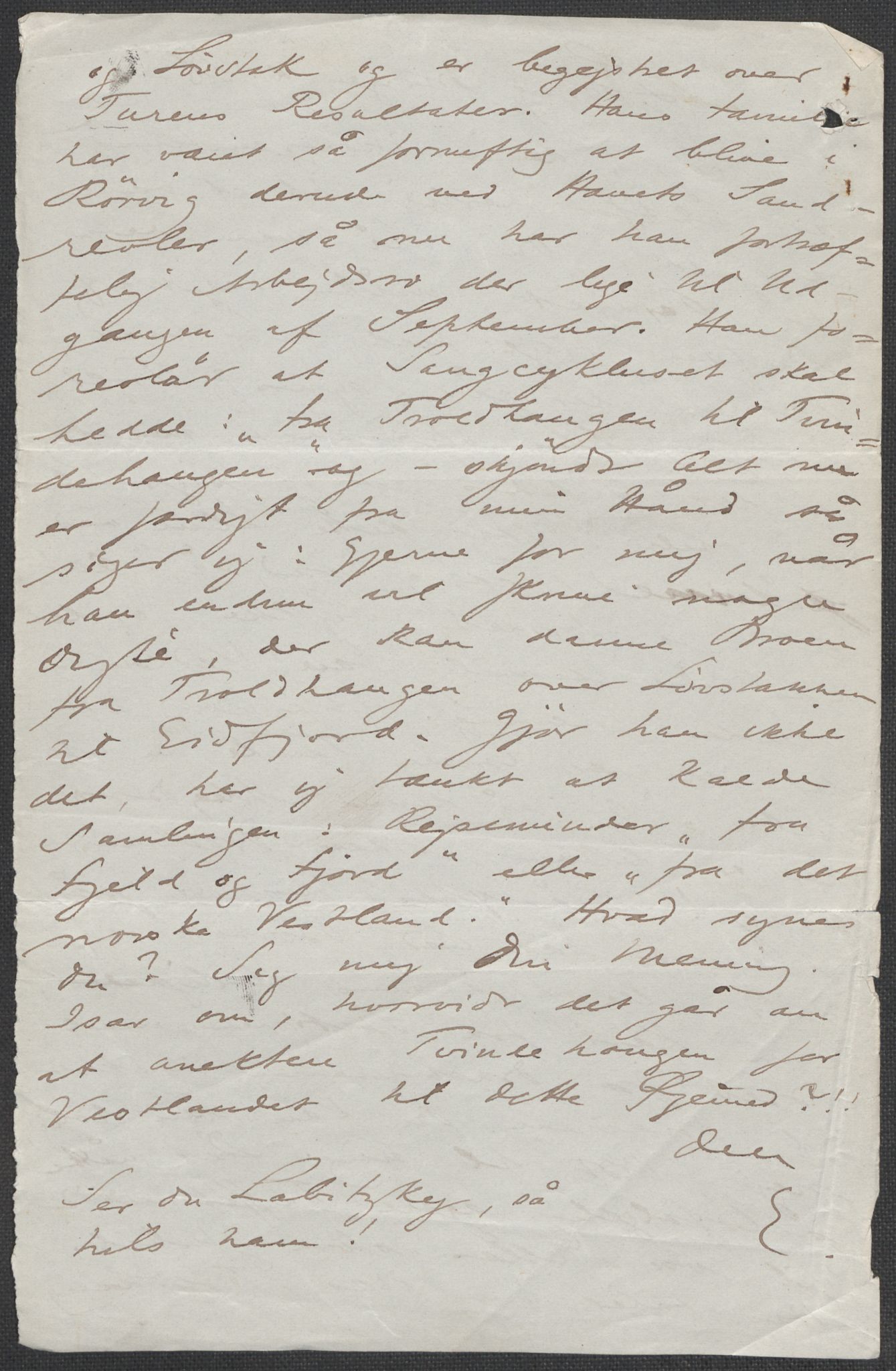 Beyer, Frants, AV/RA-PA-0132/F/L0001: Brev fra Edvard Grieg til Frantz Beyer og "En del optegnelser som kan tjene til kommentar til brevene" av Marie Beyer, 1872-1907, p. 203