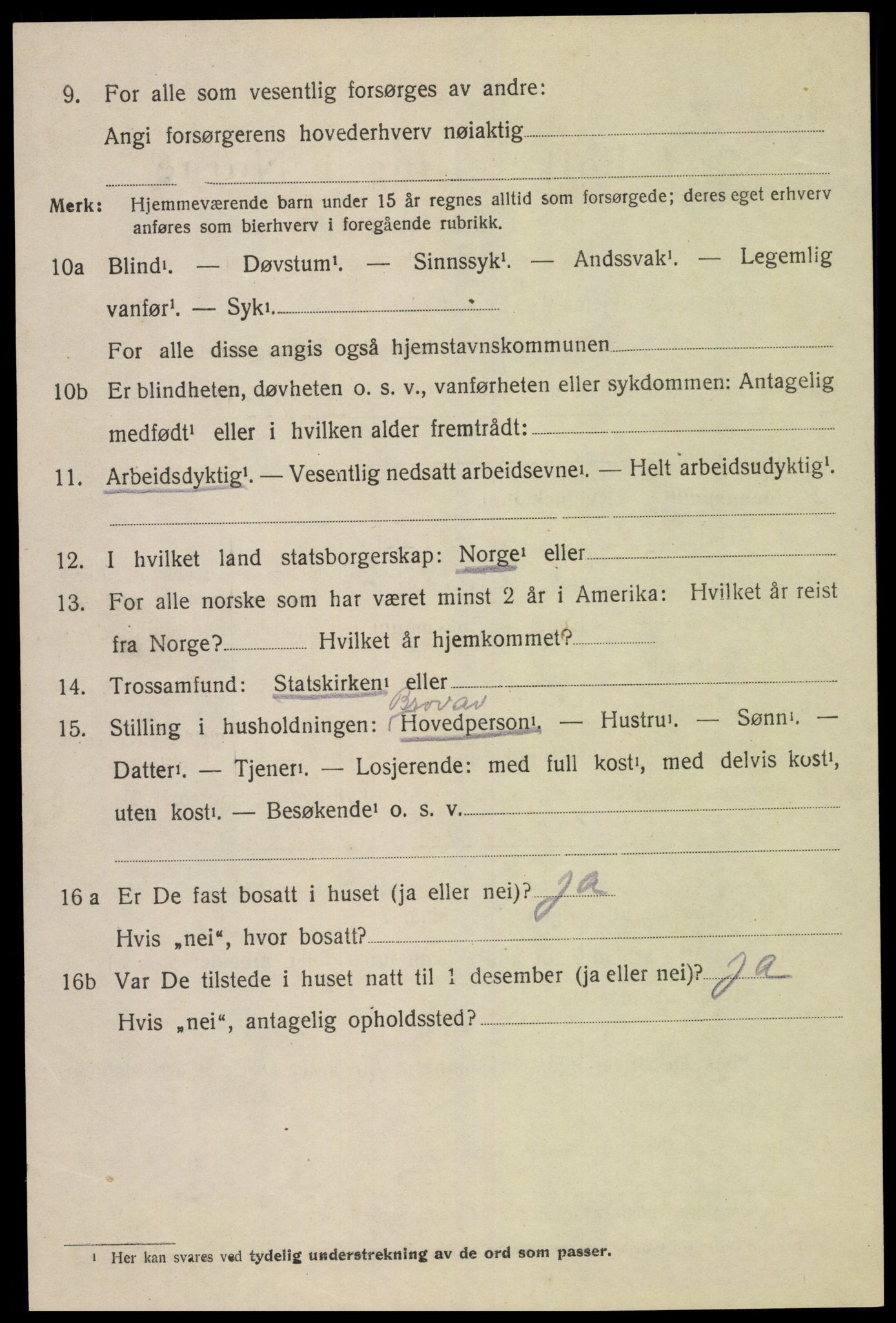 SAK, 1920 census for Holum, 1920, p. 2102