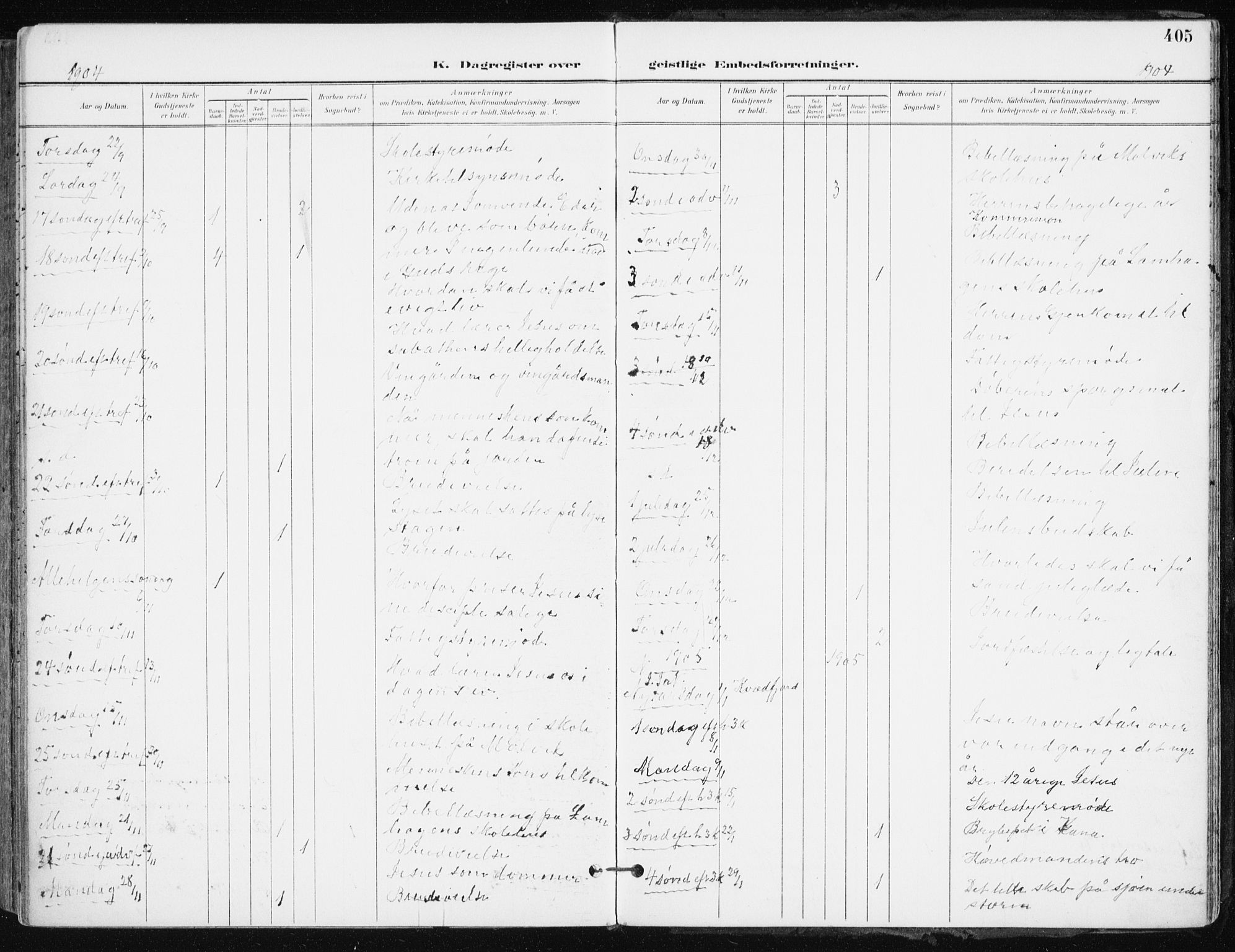 Kvæfjord sokneprestkontor, AV/SATØ-S-1323/G/Ga/Gaa/L0006kirke: Parish register (official) no. 6, 1895-1914, p. 405