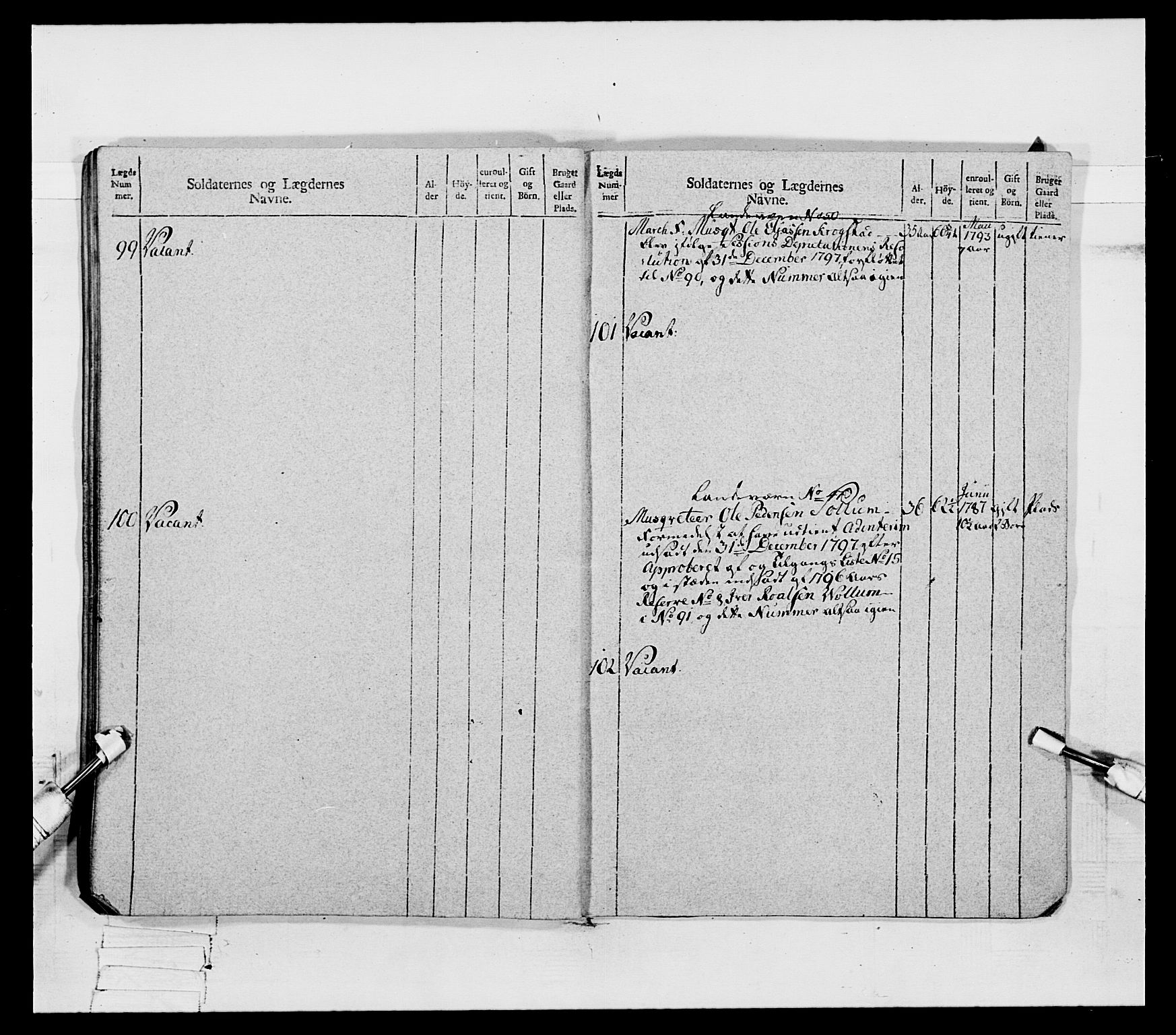 Generalitets- og kommissariatskollegiet, Det kongelige norske kommissariatskollegium, AV/RA-EA-5420/E/Eh/L0080: 2. Trondheimske nasjonale infanteriregiment, 1792-1800, p. 540