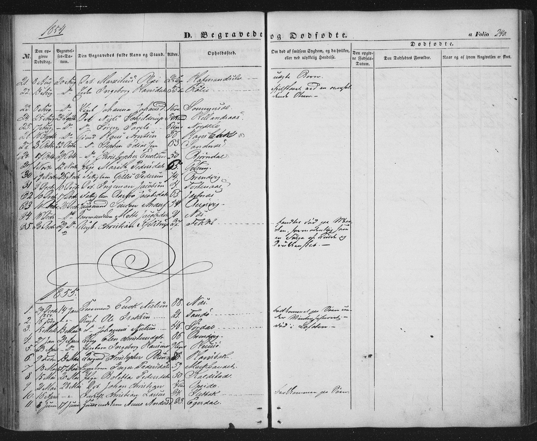 Ministerialprotokoller, klokkerbøker og fødselsregistre - Nordland, AV/SAT-A-1459/859/L0844: Parish register (official) no. 859A04, 1849-1862, p. 240