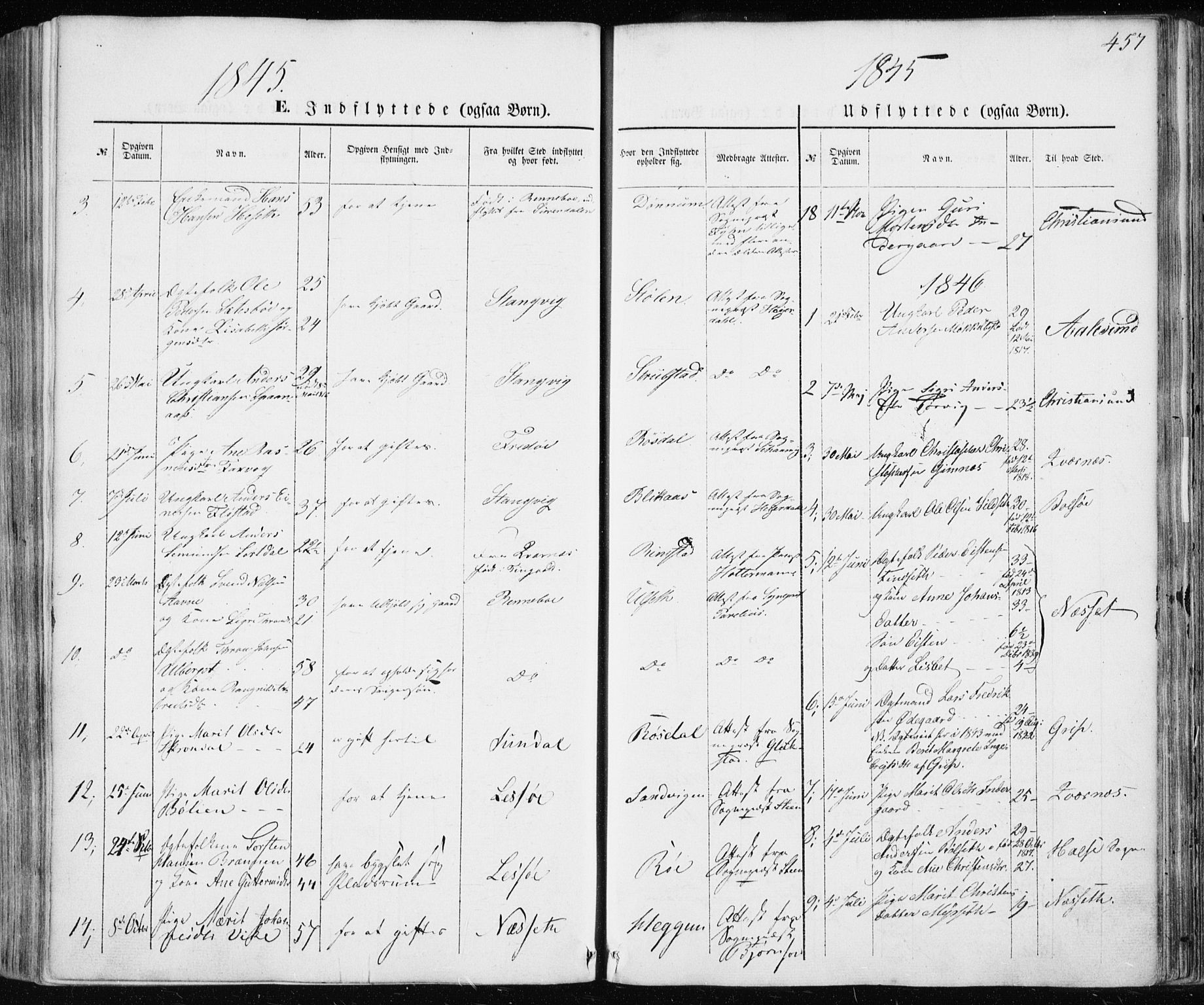 Ministerialprotokoller, klokkerbøker og fødselsregistre - Møre og Romsdal, AV/SAT-A-1454/586/L0984: Parish register (official) no. 586A10, 1844-1856, p. 457