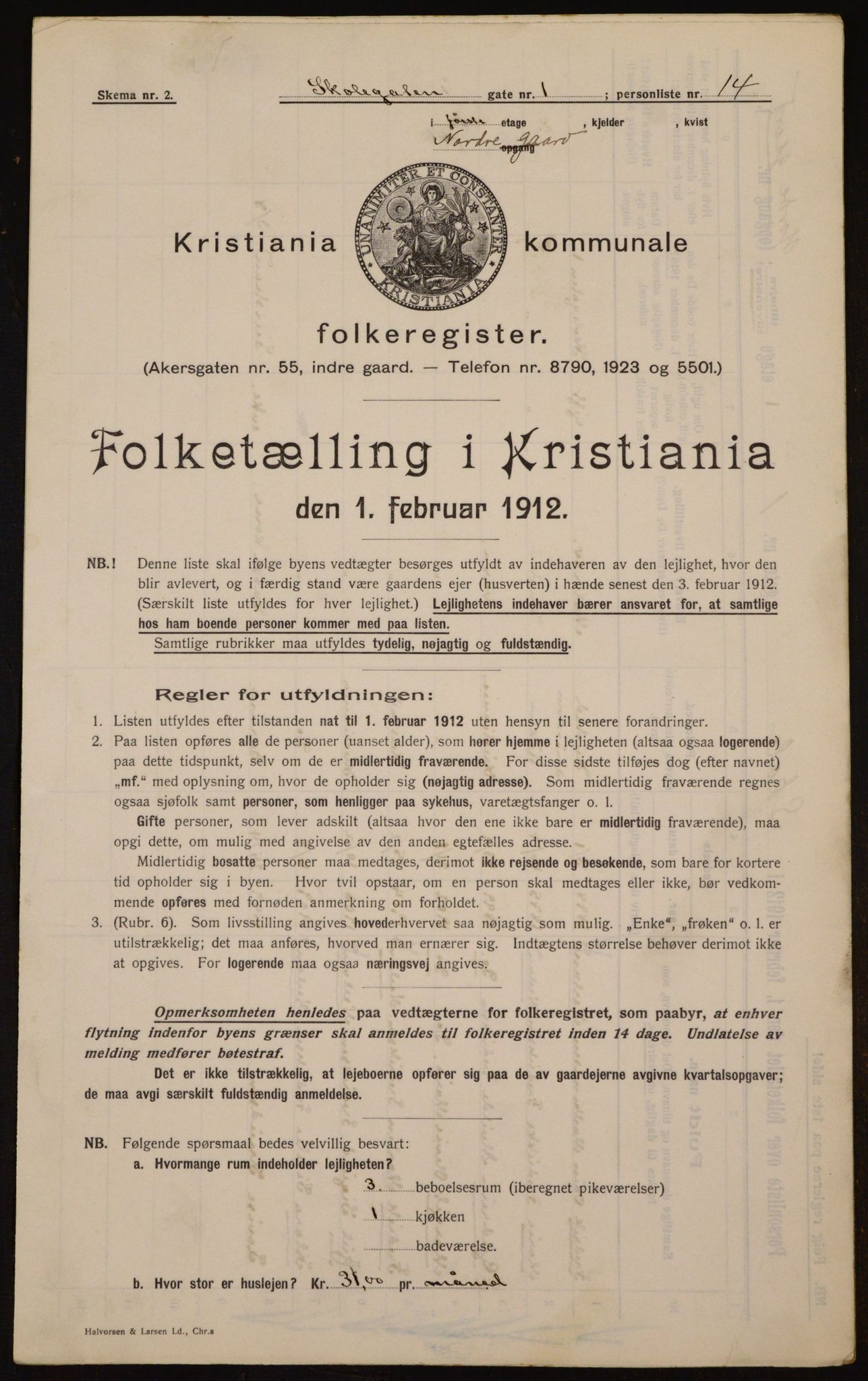 OBA, Municipal Census 1912 for Kristiania, 1912, p. 96478