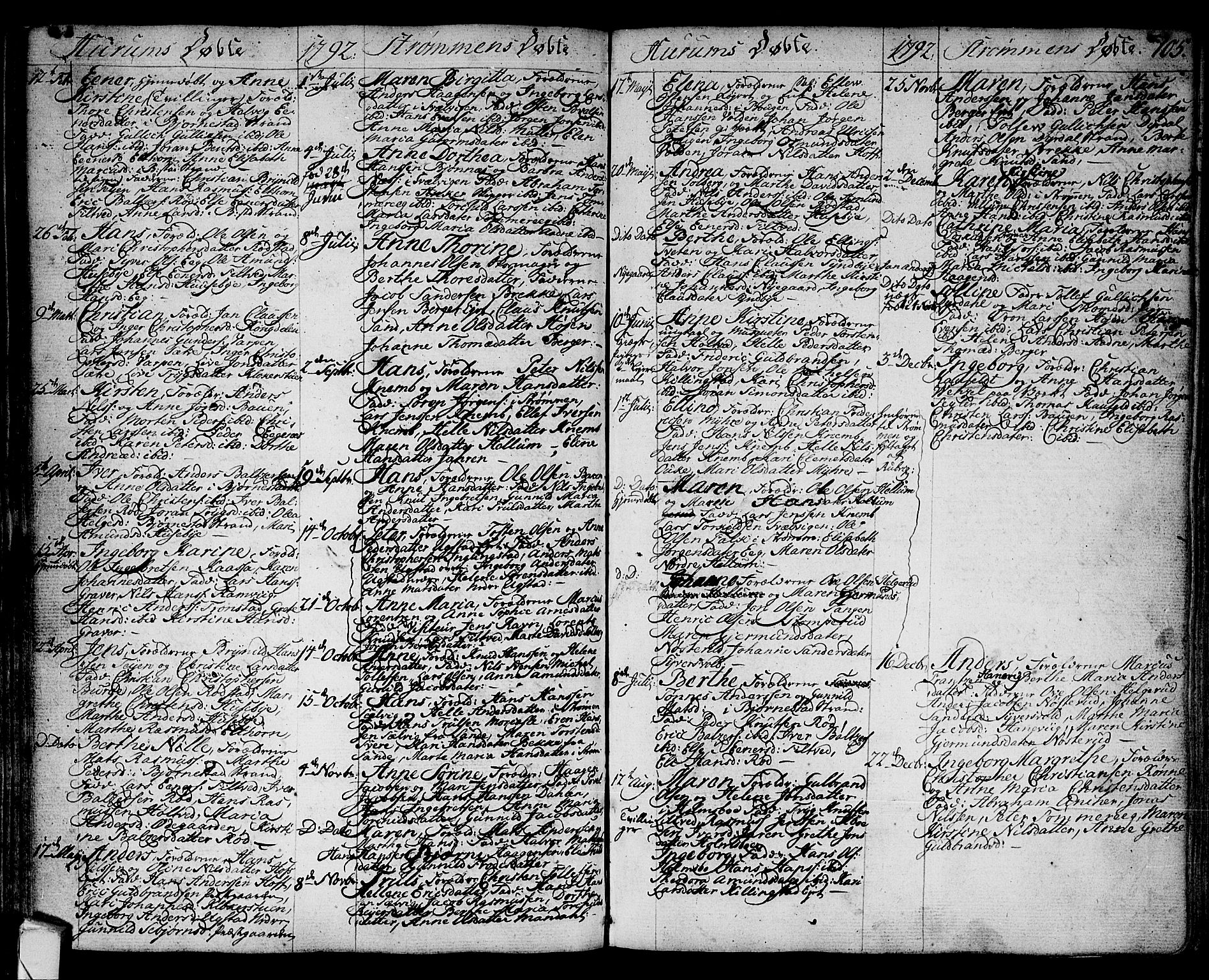 Hurum kirkebøker, SAKO/A-229/F/Fa/L0007: Parish register (official) no. 7, 1771-1810, p. 105