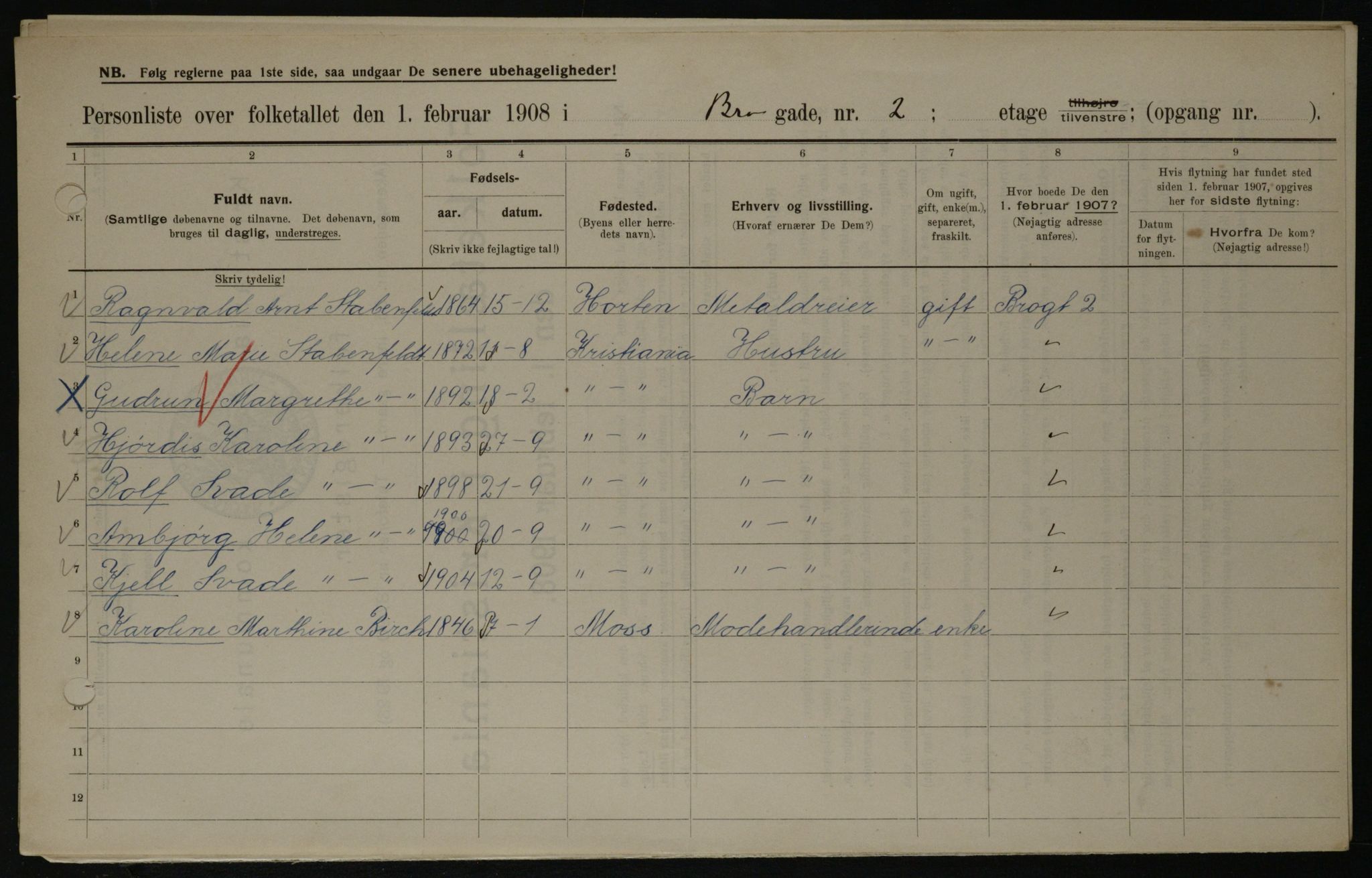 OBA, Municipal Census 1908 for Kristiania, 1908, p. 9248