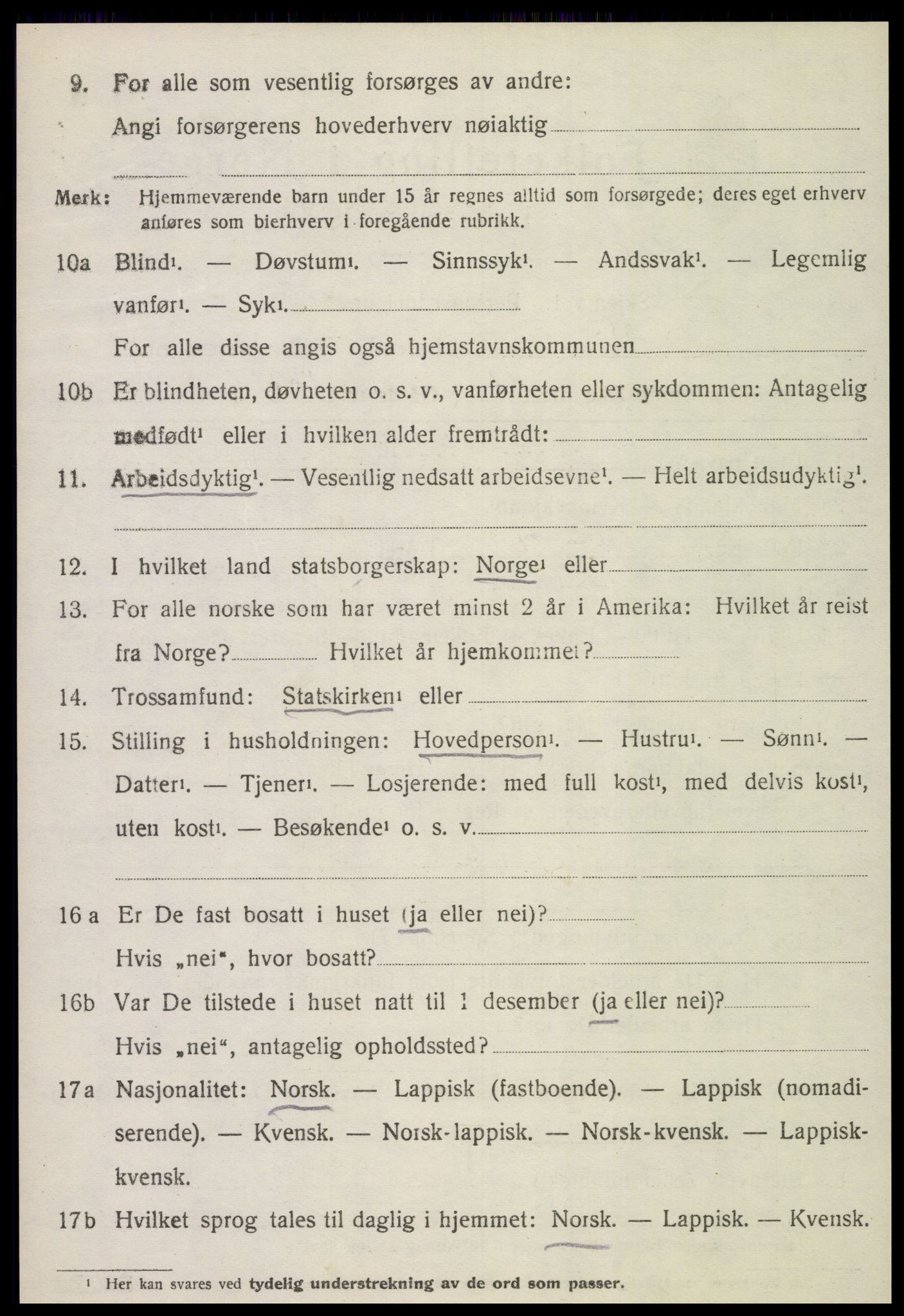 SAT, 1920 census for Verdal, 1920, p. 11598