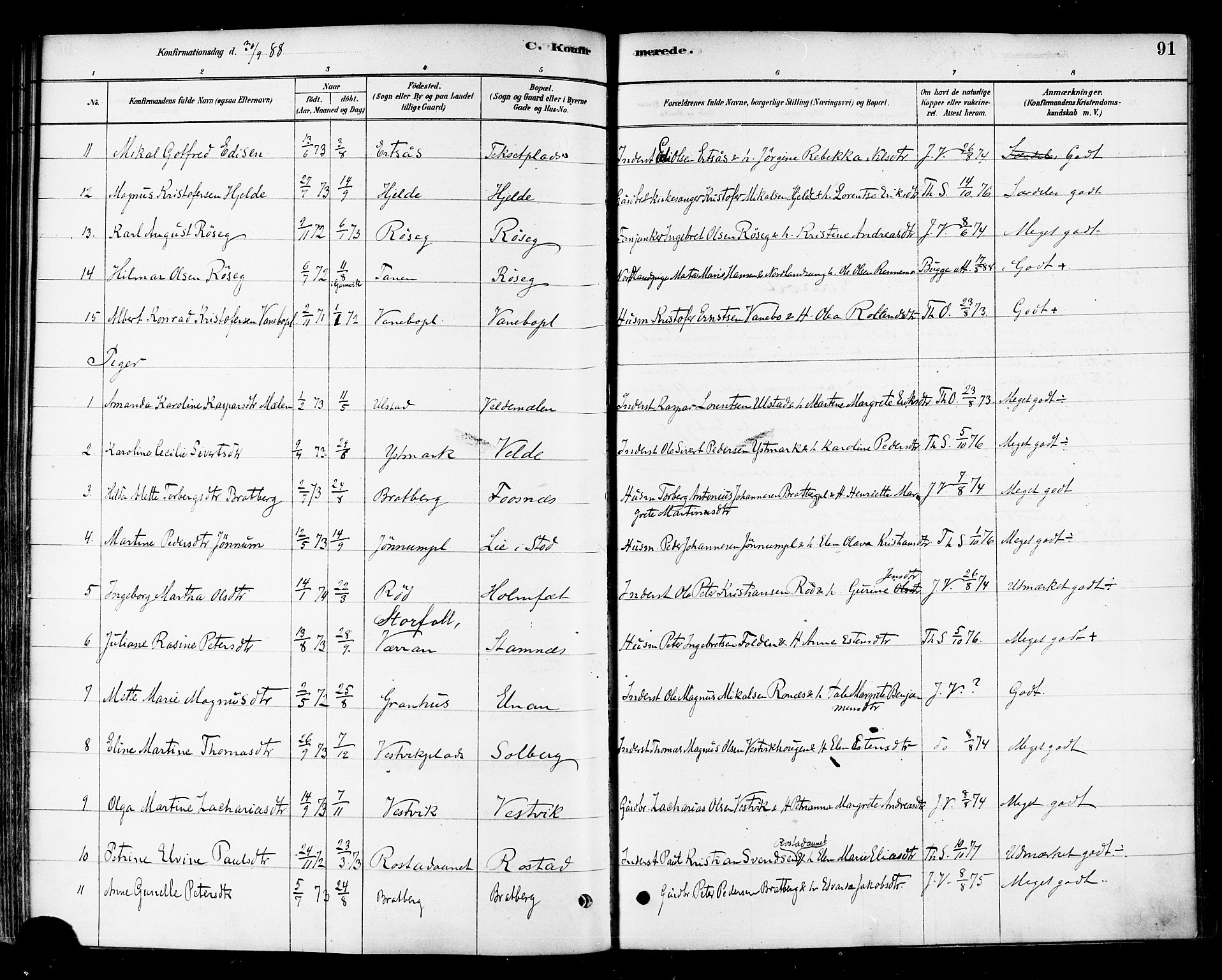 Ministerialprotokoller, klokkerbøker og fødselsregistre - Nord-Trøndelag, SAT/A-1458/741/L0395: Parish register (official) no. 741A09, 1878-1888, p. 91