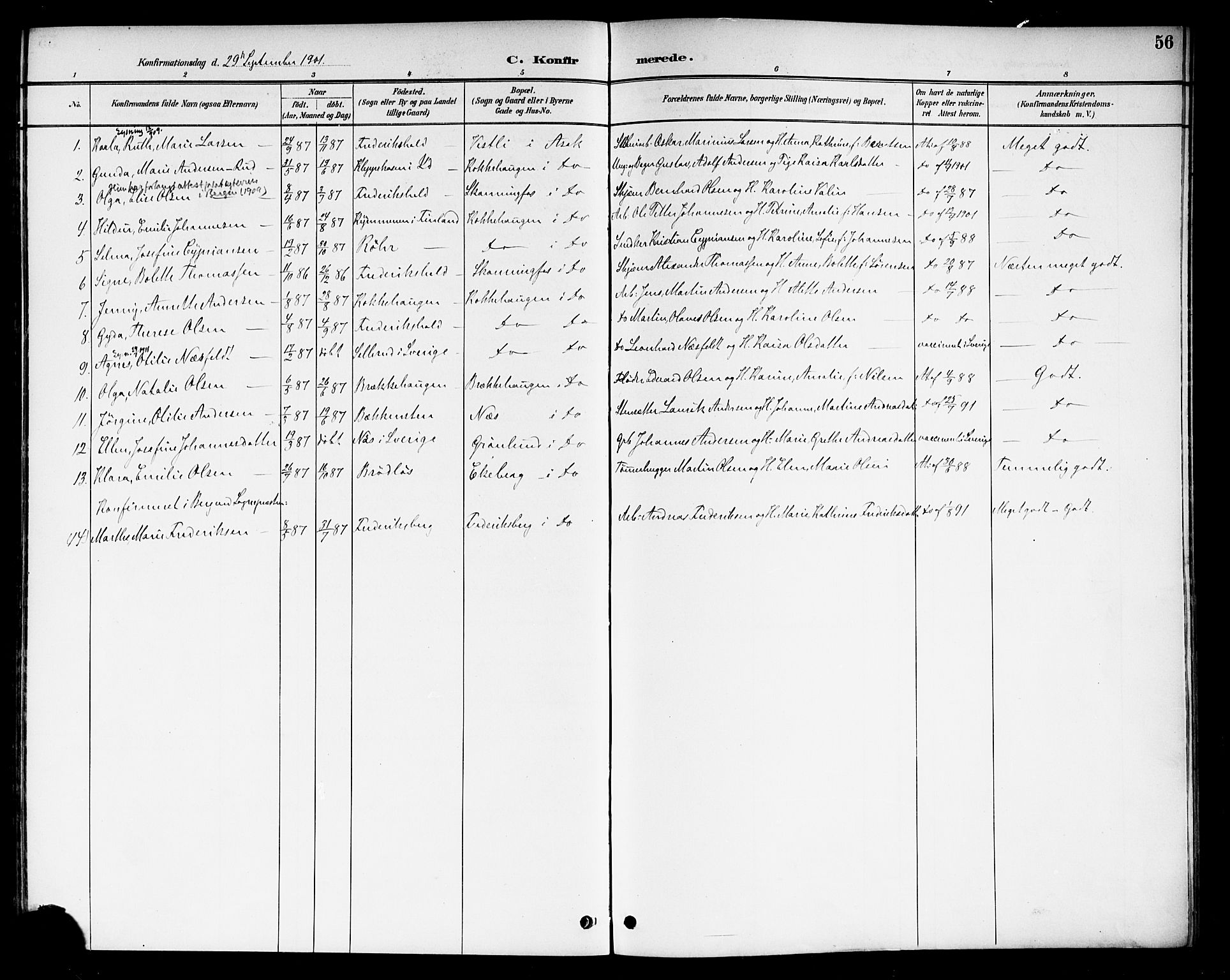 Berg prestekontor Kirkebøker, SAO/A-10902/F/Fb/L0002: Parish register (official) no. II 2, 1888-1902, p. 56