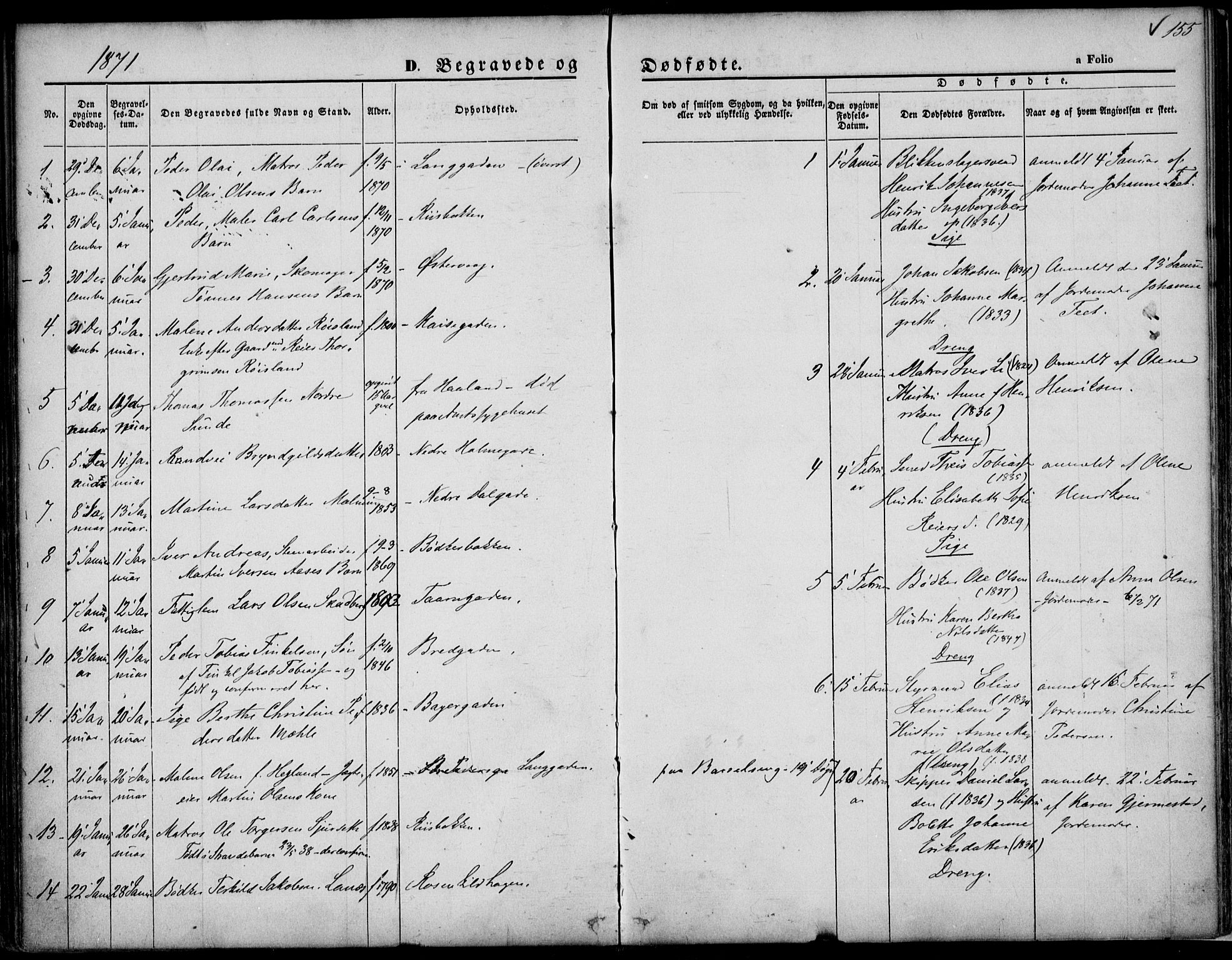 St. Petri sokneprestkontor, AV/SAST-A-101813/001/30/30BA/L0003: Parish register (official) no. A 3, 1861-1872, p. 155