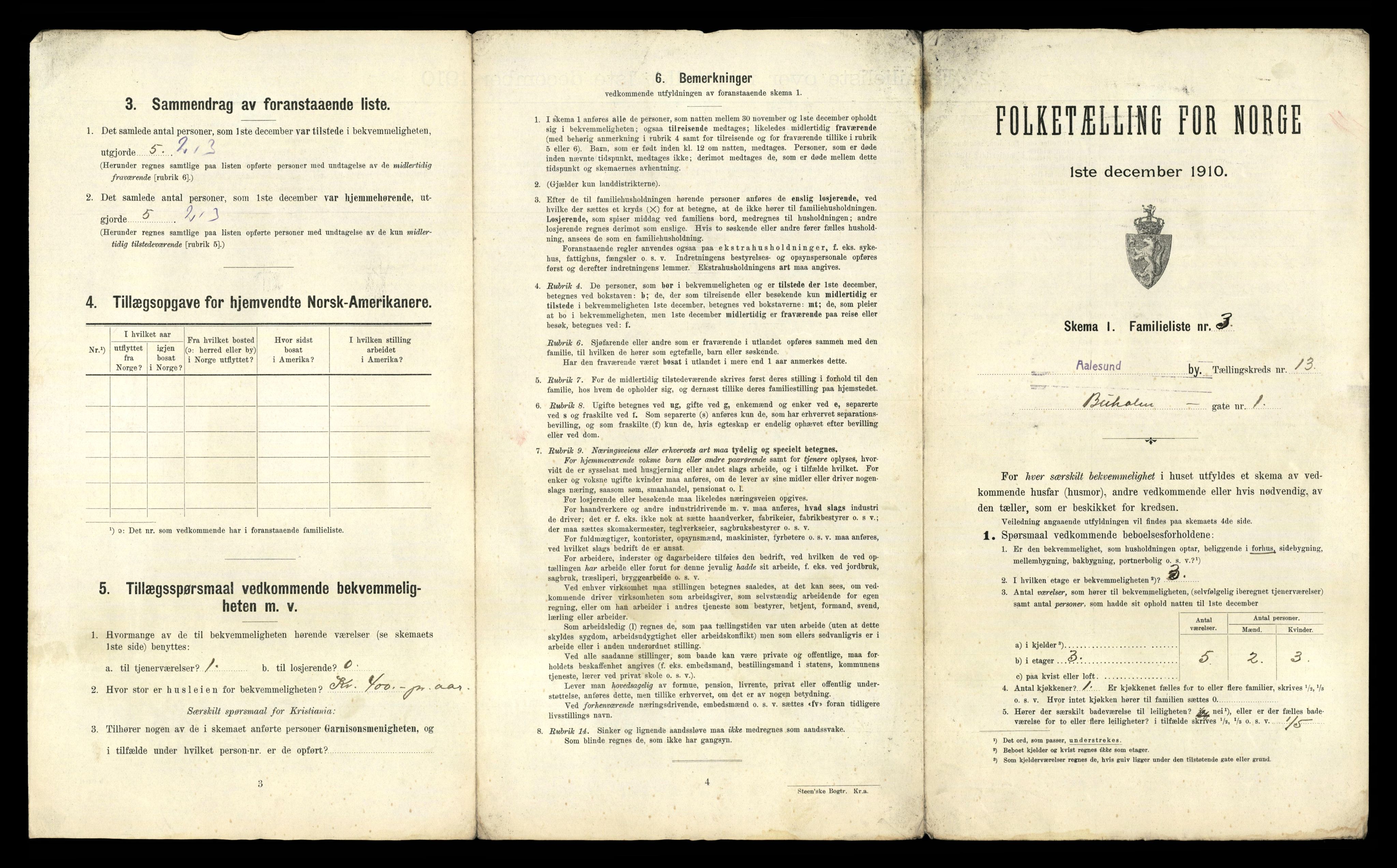 RA, 1910 census for Ålesund, 1910, p. 4763