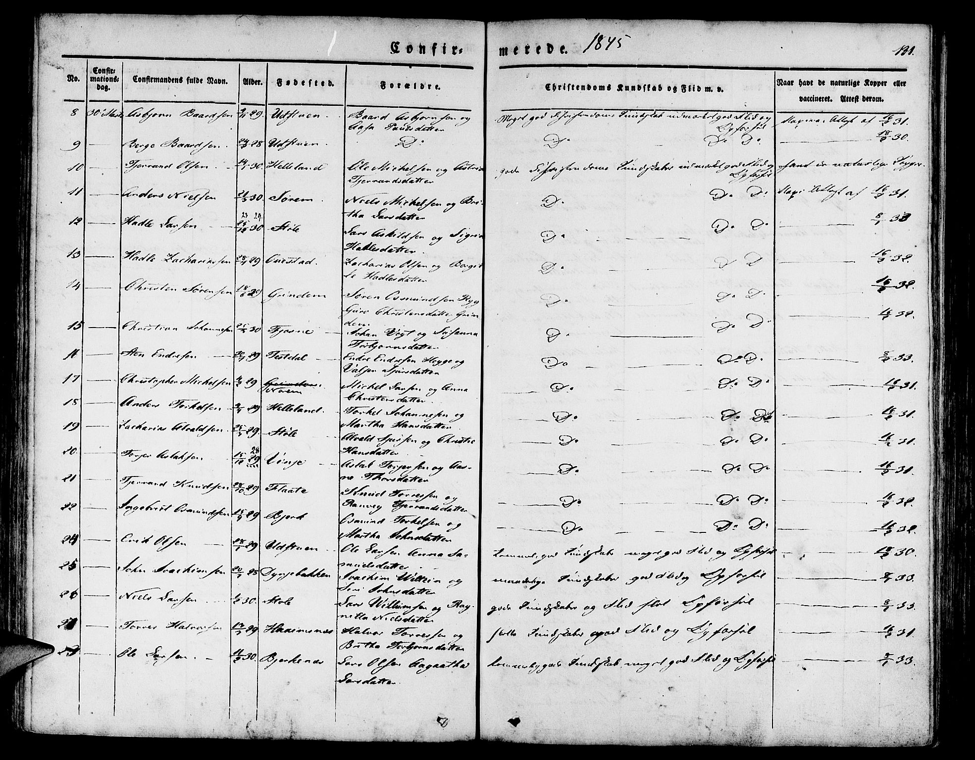 Etne sokneprestembete, AV/SAB-A-75001/H/Haa: Parish register (official) no. A 7, 1831-1847, p. 131