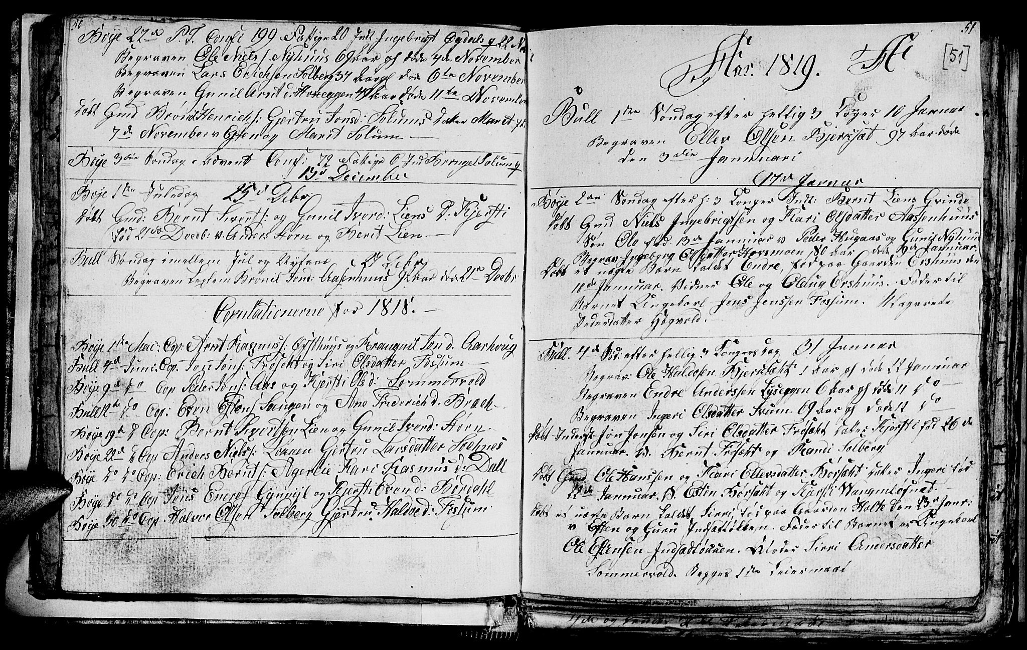 Ministerialprotokoller, klokkerbøker og fødselsregistre - Sør-Trøndelag, SAT/A-1456/689/L1042: Parish register (copy) no. 689C01, 1812-1841, p. 50-51