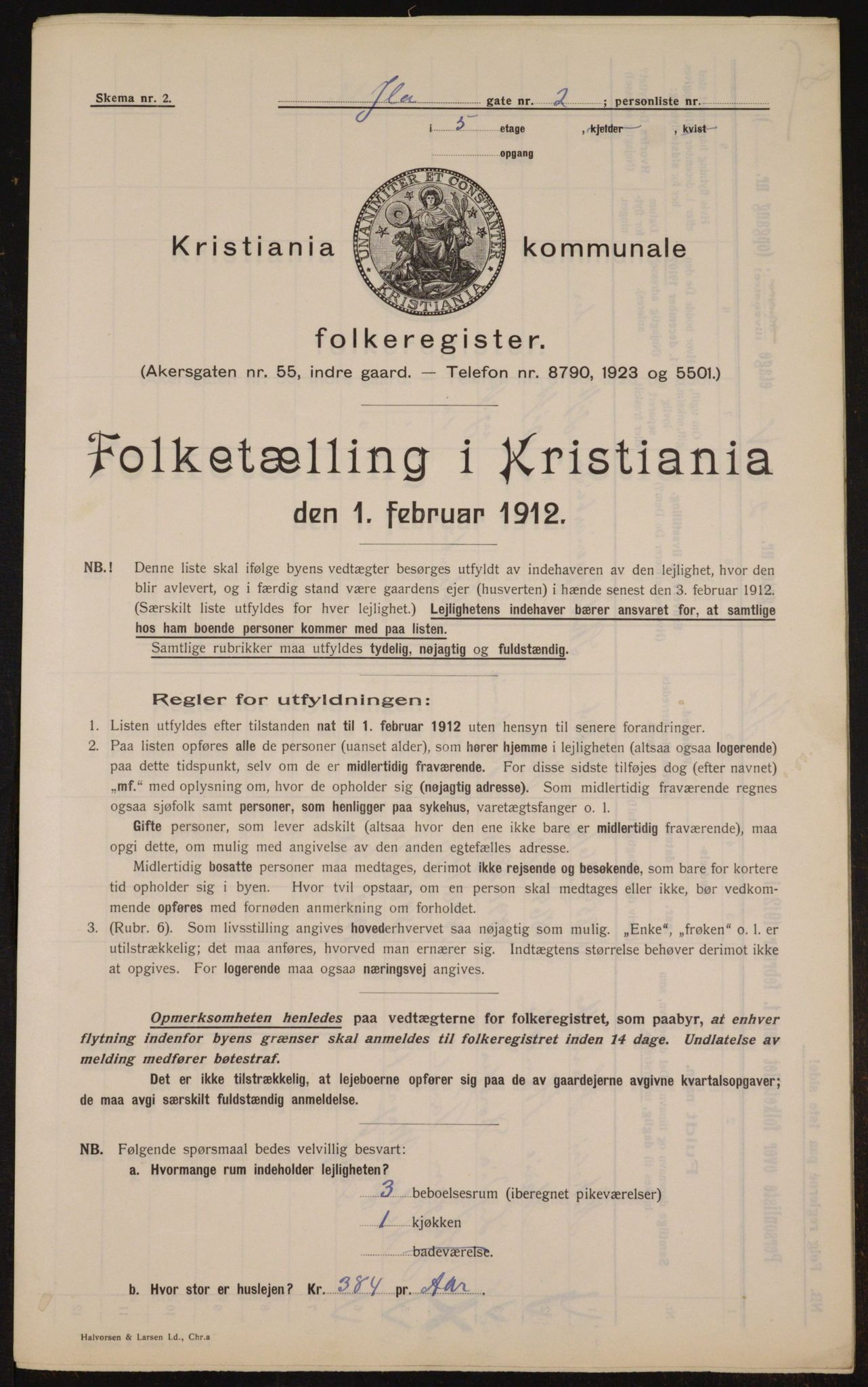 OBA, Municipal Census 1912 for Kristiania, 1912, p. 43535