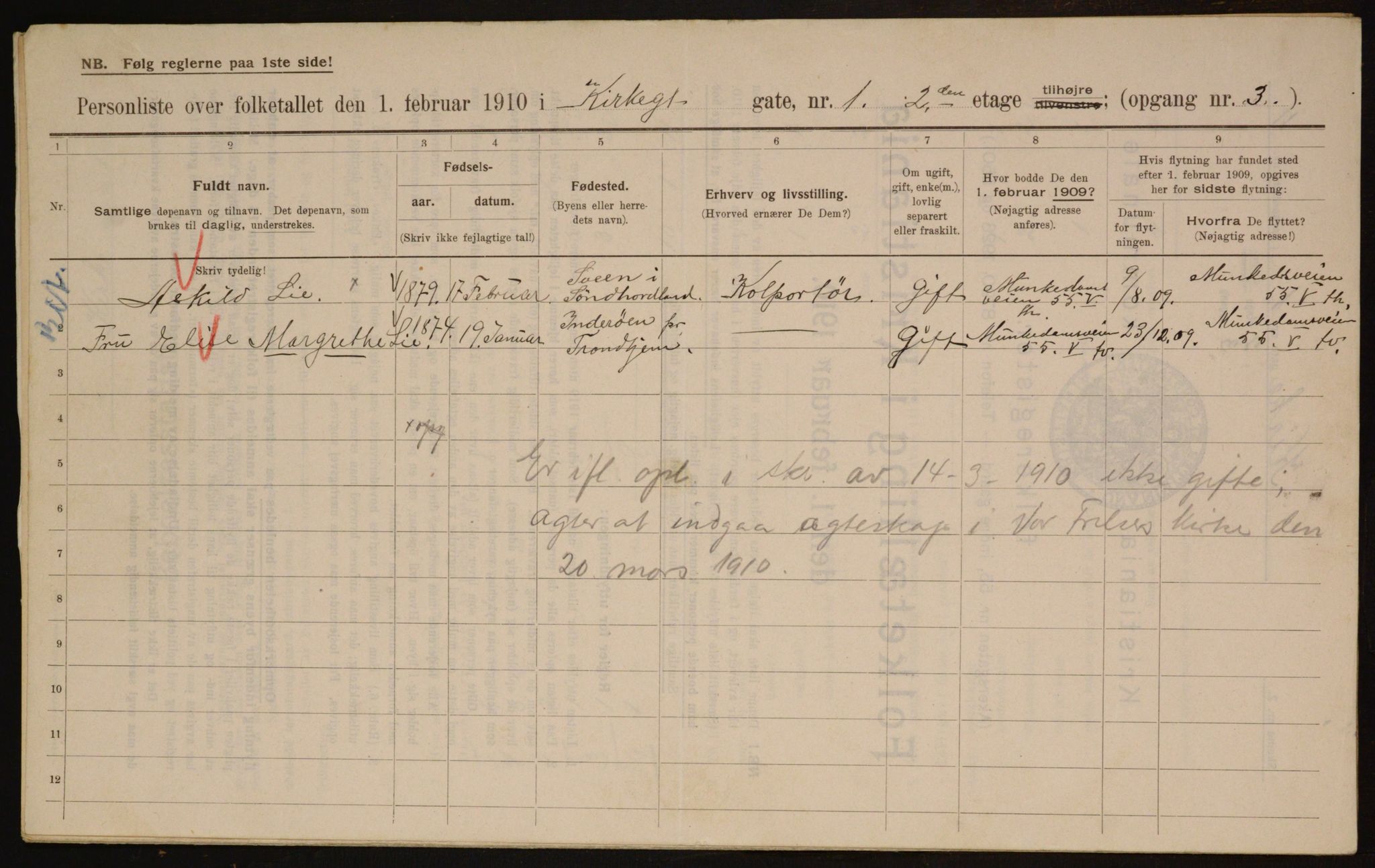 OBA, Municipal Census 1910 for Kristiania, 1910, p. 48204