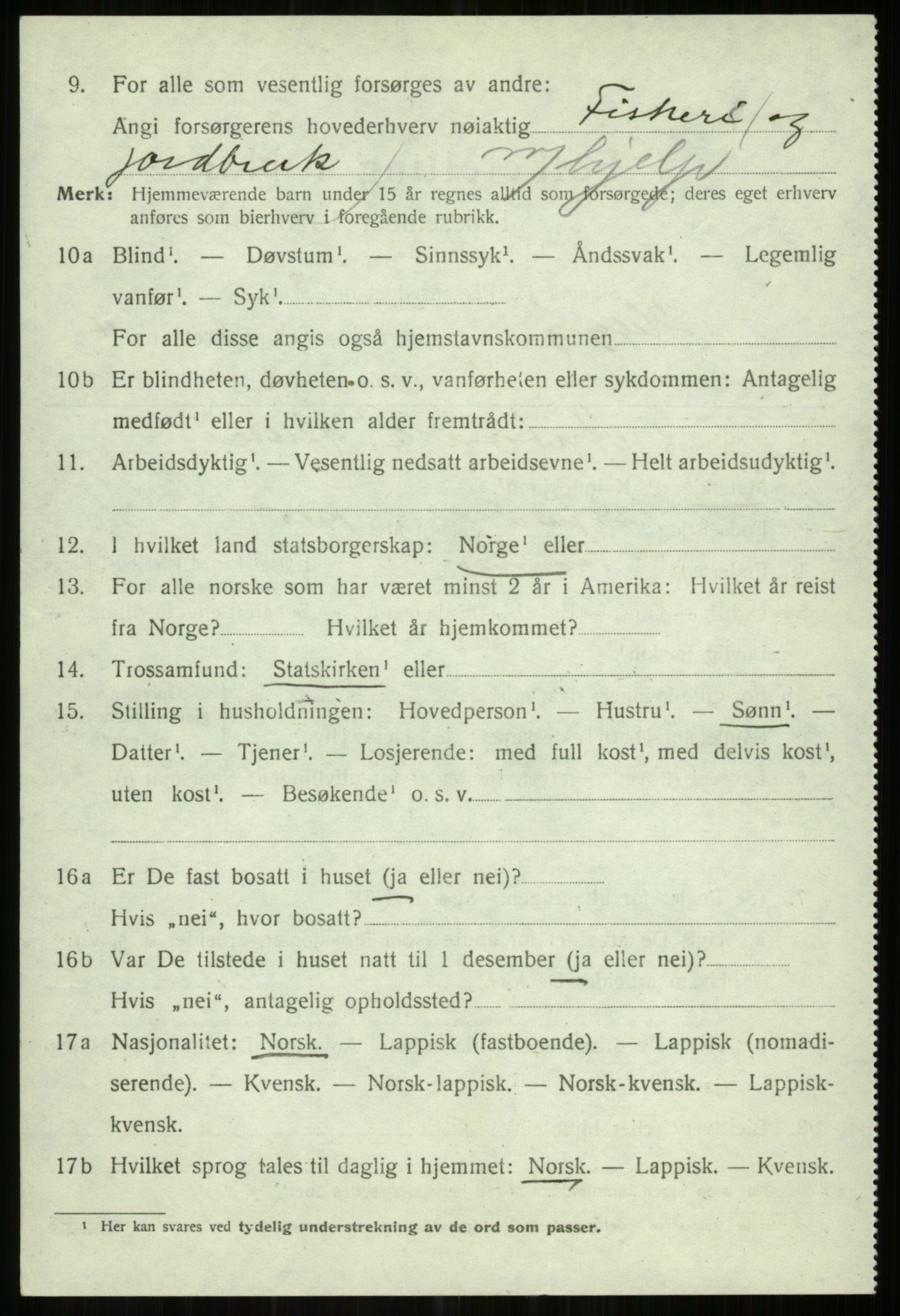 SATØ, 1920 census for Helgøy, 1920, p. 1649