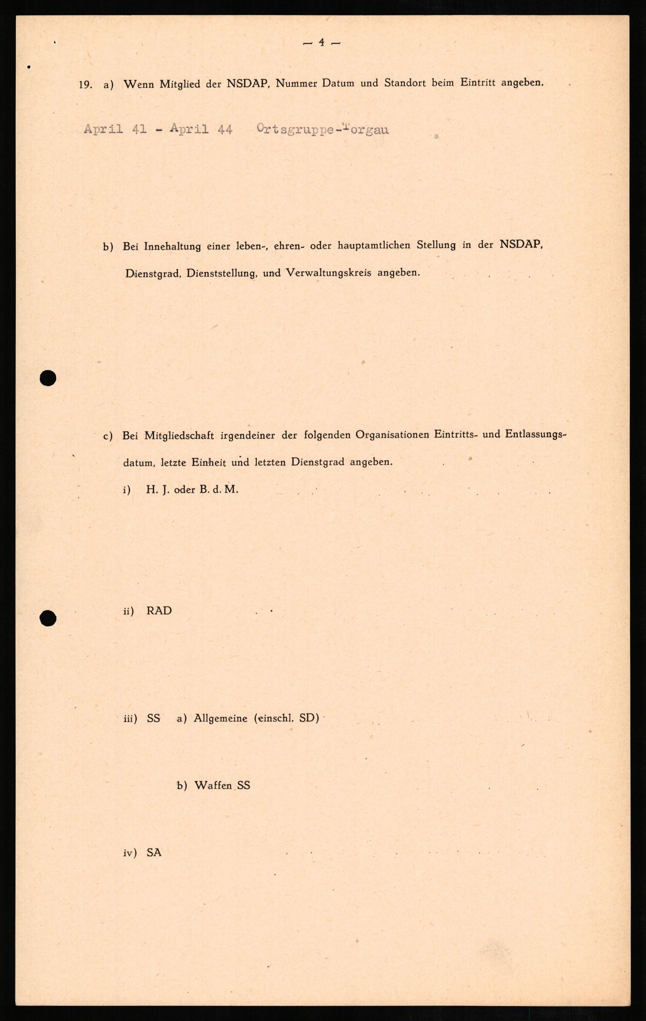 Forsvaret, Forsvarets overkommando II, RA/RAFA-3915/D/Db/L0011: CI Questionaires. Tyske okkupasjonsstyrker i Norge. Tyskere., 1945-1946, p. 359