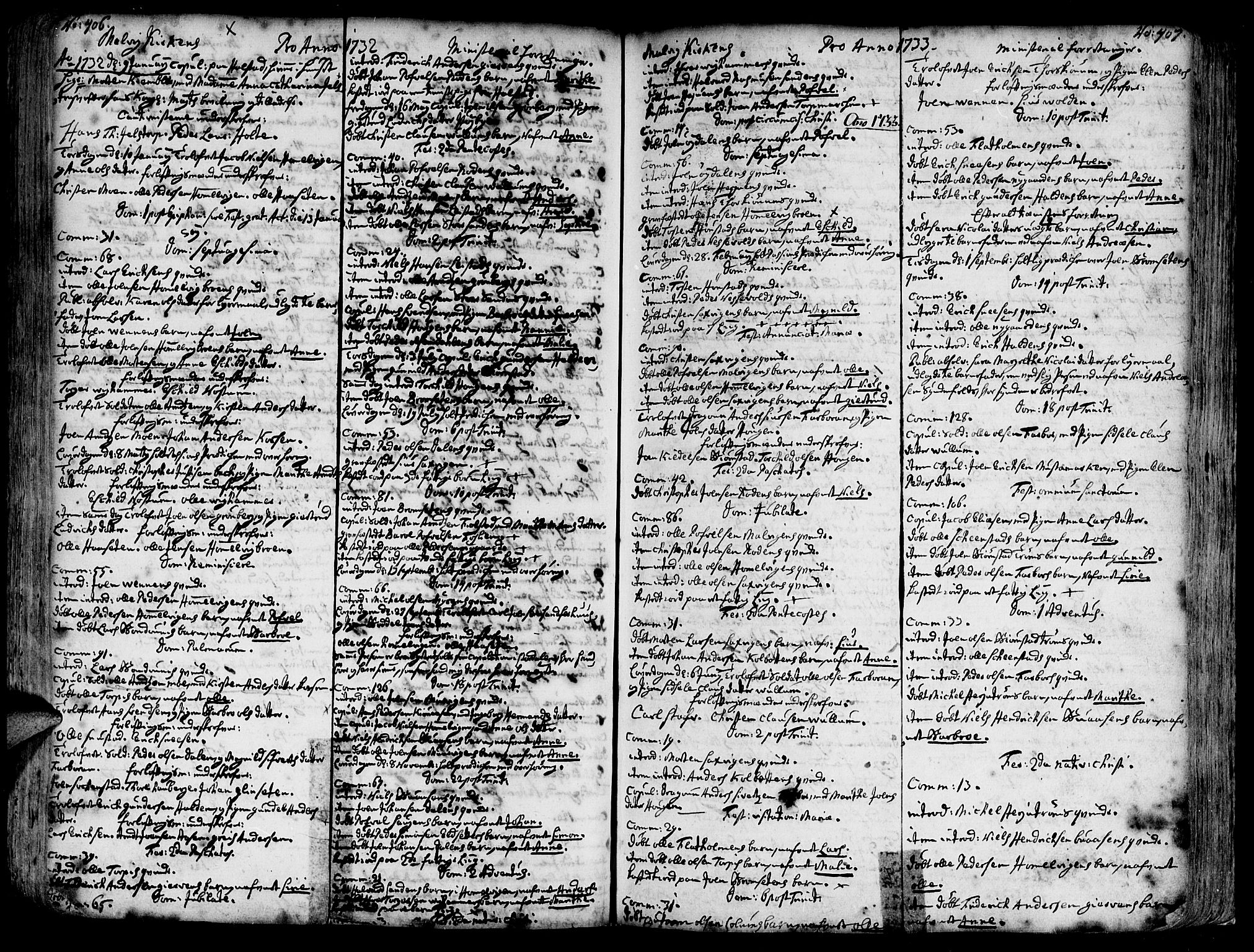 Ministerialprotokoller, klokkerbøker og fødselsregistre - Sør-Trøndelag, SAT/A-1456/606/L0277: Parish register (official) no. 606A01 /3, 1727-1780, p. 406-407