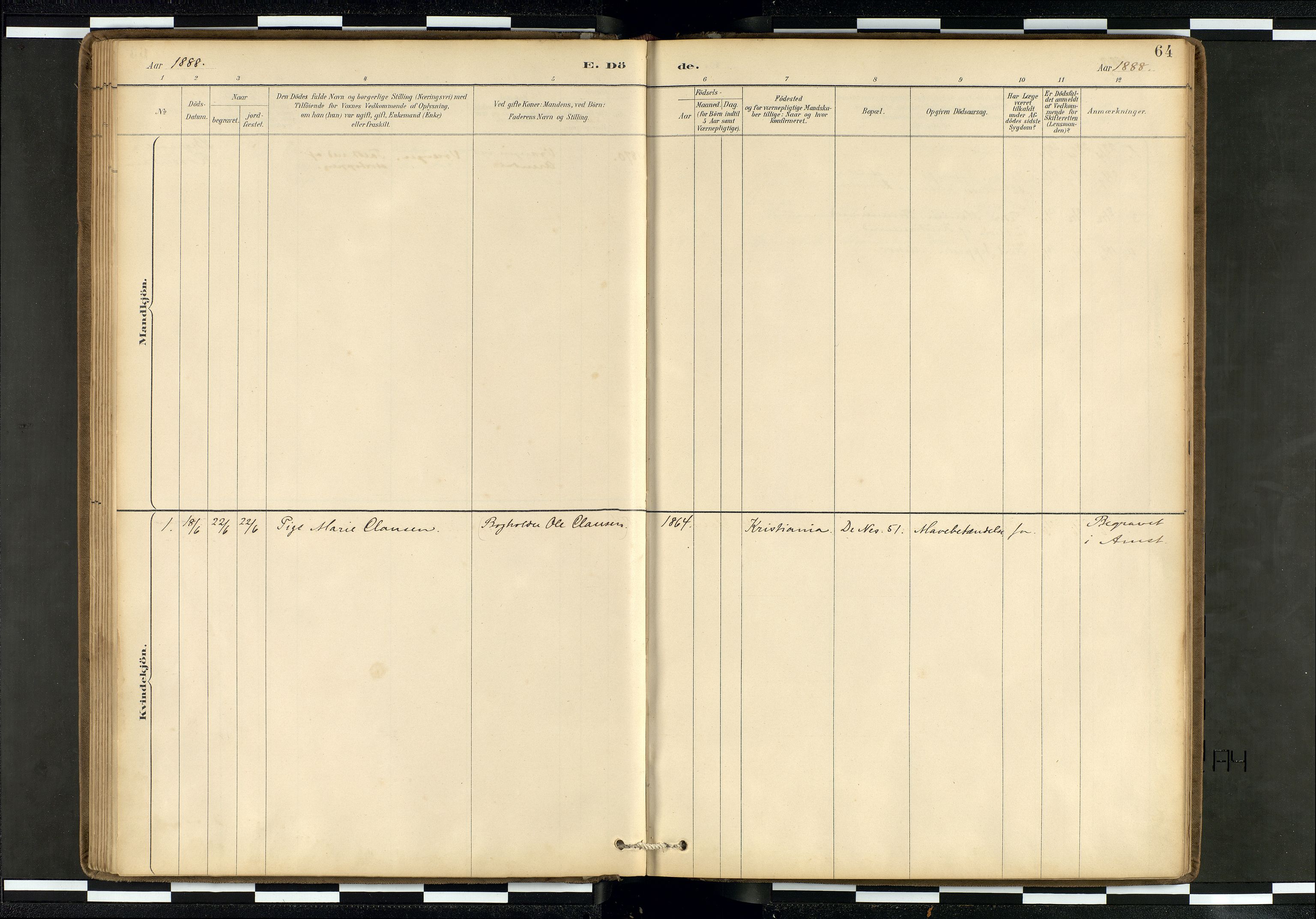 Den norske sjømannsmisjon i utlandet/Hollandske havner (Amsterdam-Rotterdam-Europort), SAB/SAB/PA-0106/H/Ha/Haa/L0002: Parish register (official) no. A 2, 1887-1907, p. 63b-64a
