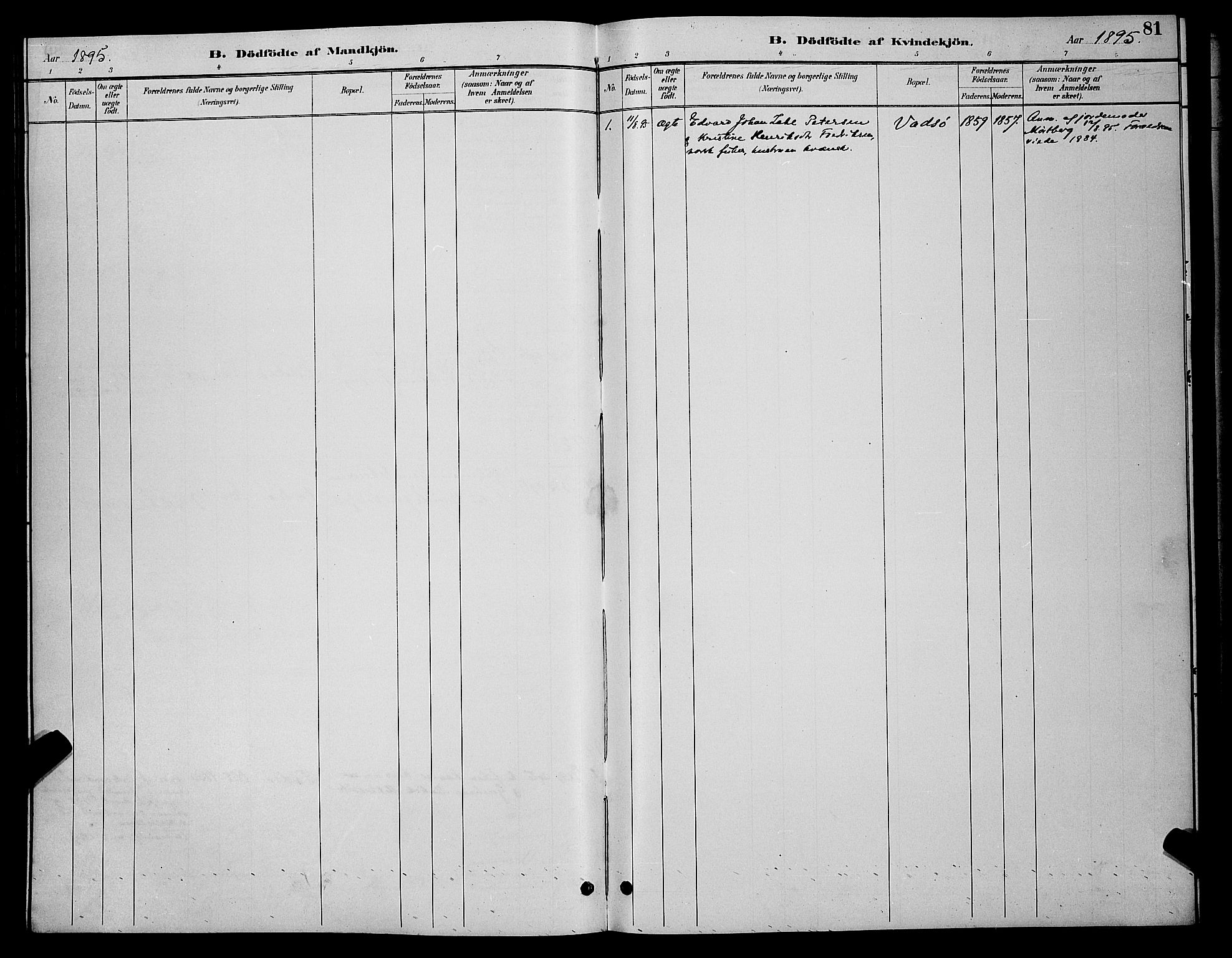 Vadsø sokneprestkontor, AV/SATØ-S-1325/H/Hb/L0004klokker: Parish register (copy) no. 4, 1885-1895, p. 81