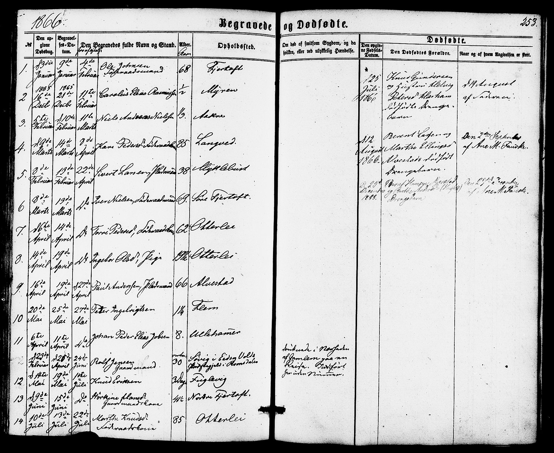 Ministerialprotokoller, klokkerbøker og fødselsregistre - Møre og Romsdal, SAT/A-1454/536/L0498: Parish register (official) no. 536A07, 1862-1875, p. 253