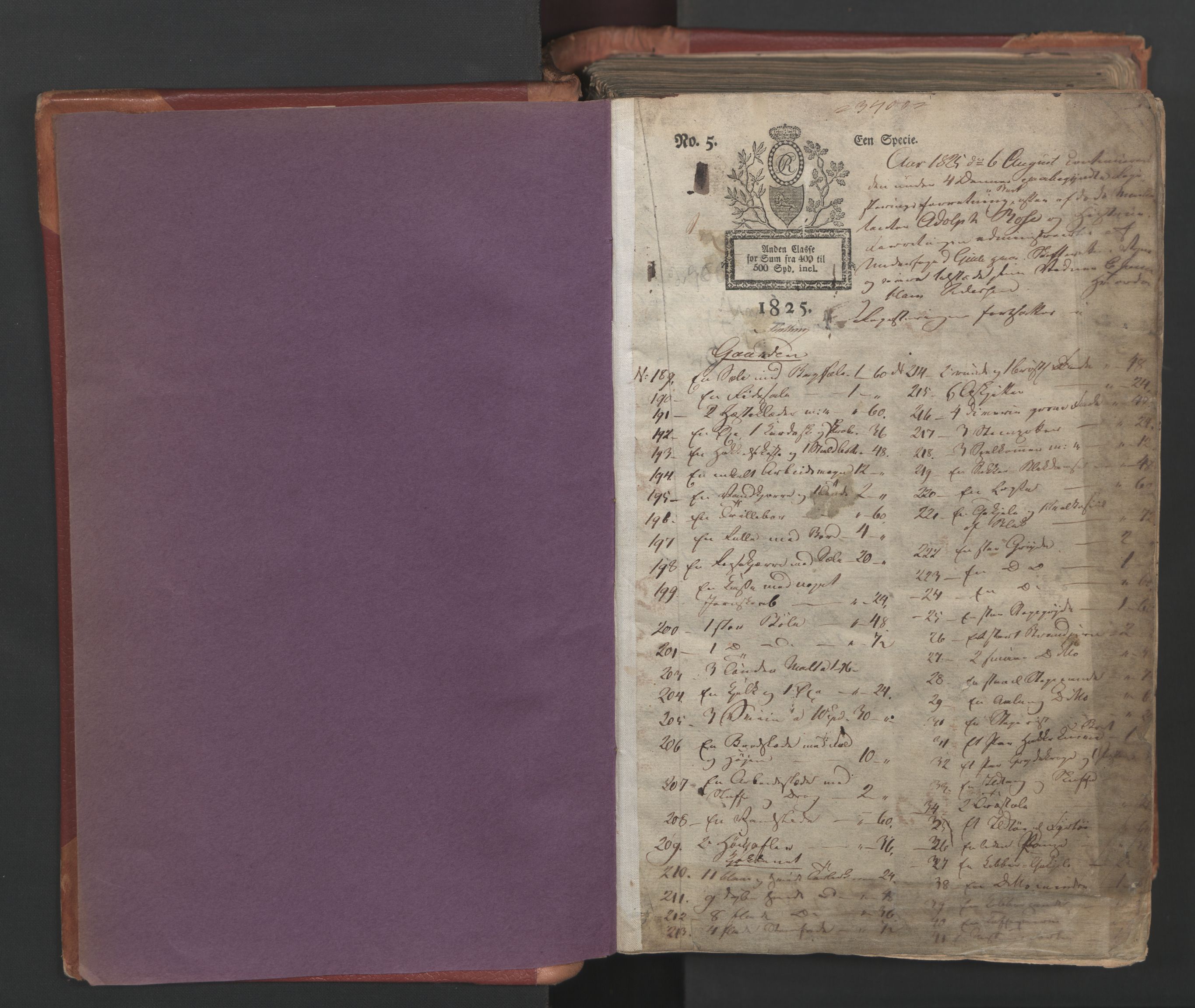 Oslo skifterett, AV/SAO-A-10383/H/Hb/Hba/L0003: Skifteregistreringsprotokoll, 1825-1833, p. 0b-1a