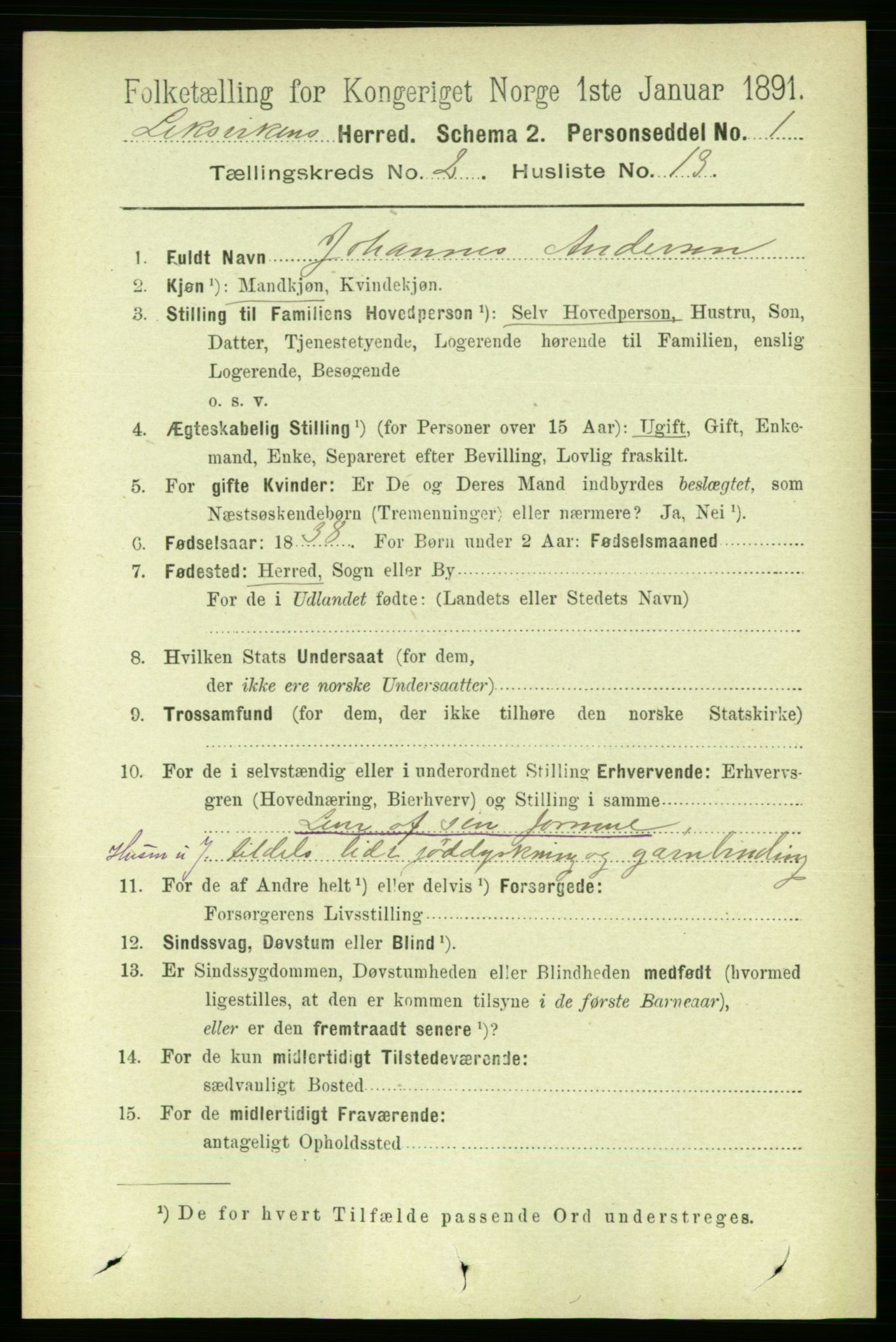 RA, 1891 census for 1718 Leksvik, 1891, p. 739