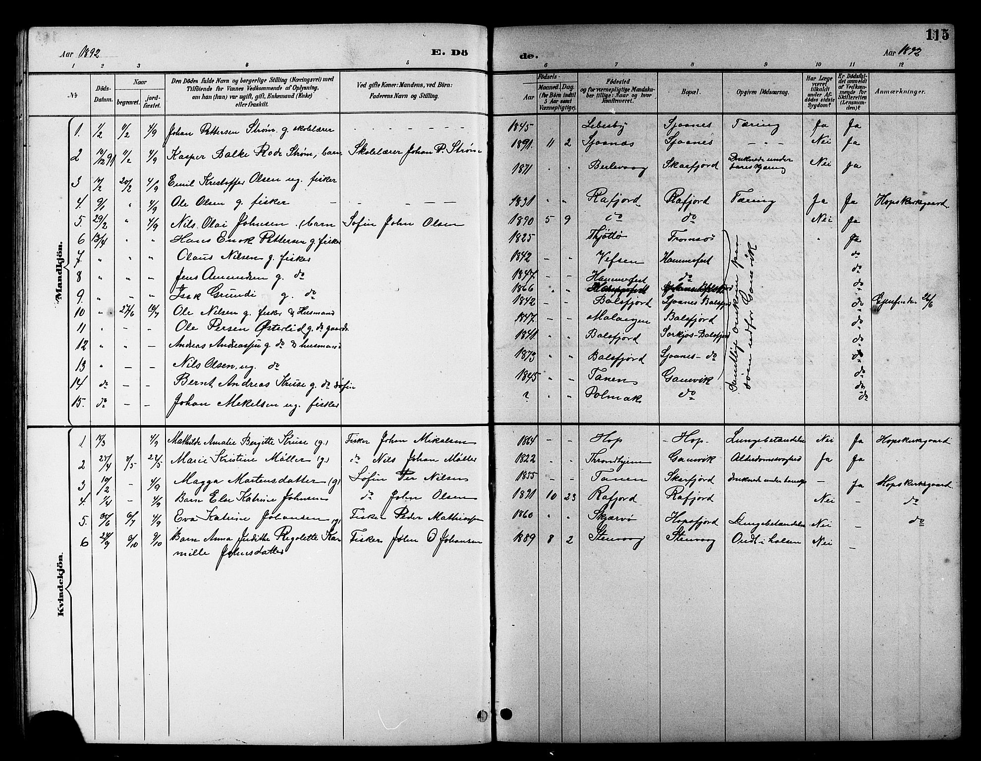 Tana sokneprestkontor, SATØ/S-1334/H/Hb/L0006klokker: Parish register (copy) no. 6, 1892-1909, p. 115