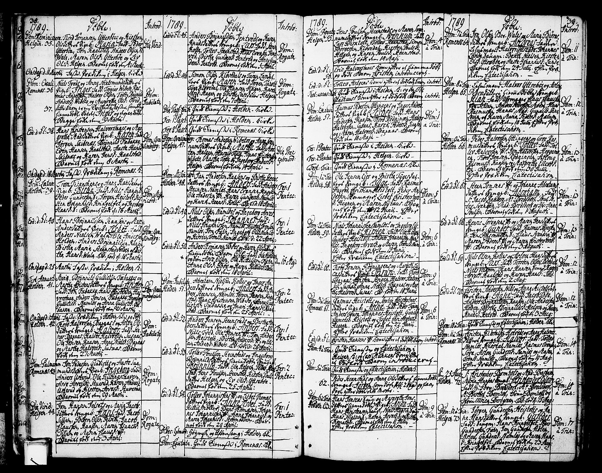 Holla kirkebøker, SAKO/A-272/F/Fa/L0002: Parish register (official) no. 2, 1779-1814, p. 38-39
