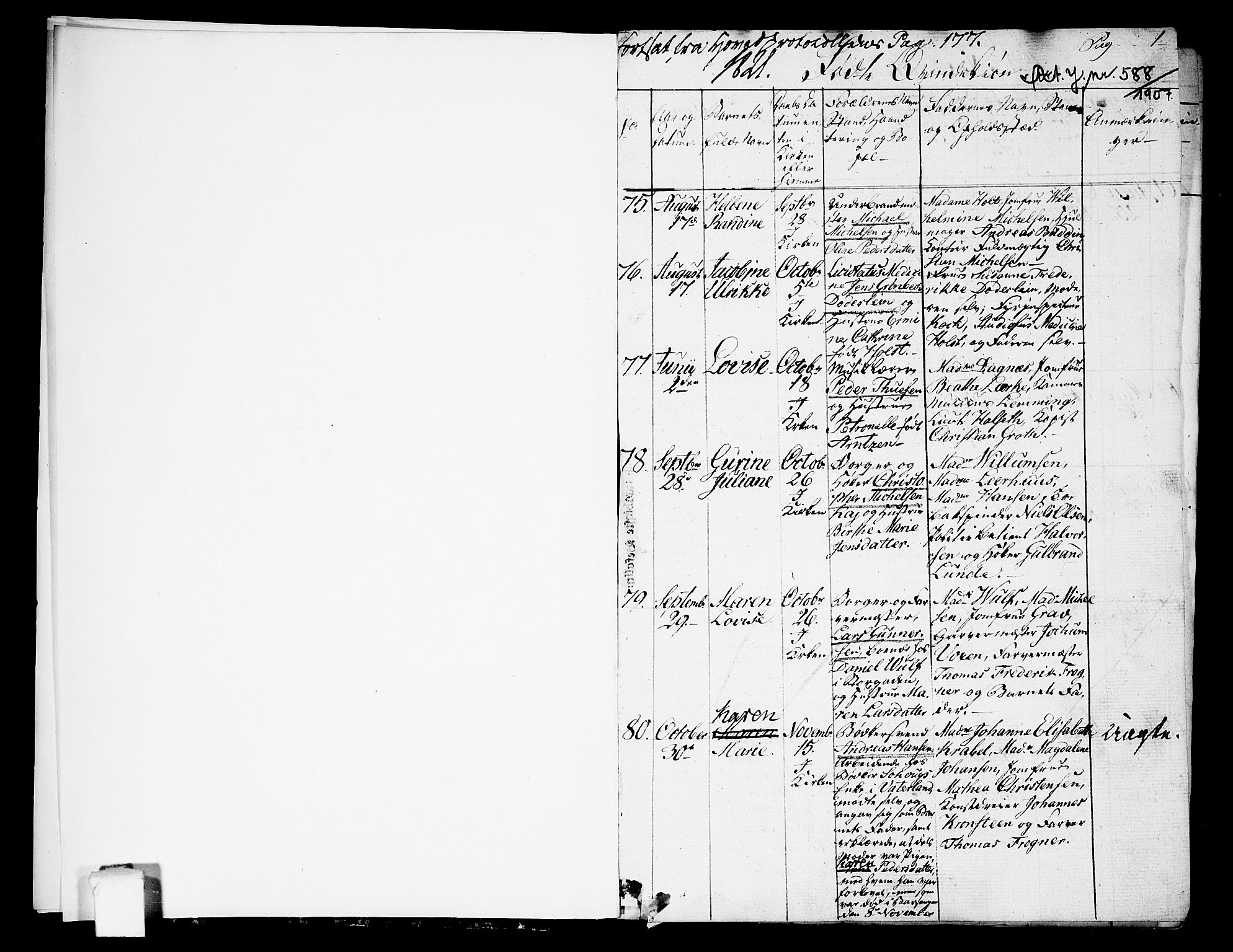 Oslo domkirke Kirkebøker, SAO/A-10752/F/Fa/L0008: Parish register (official) no. 8, 1821-1824, p. 0-1