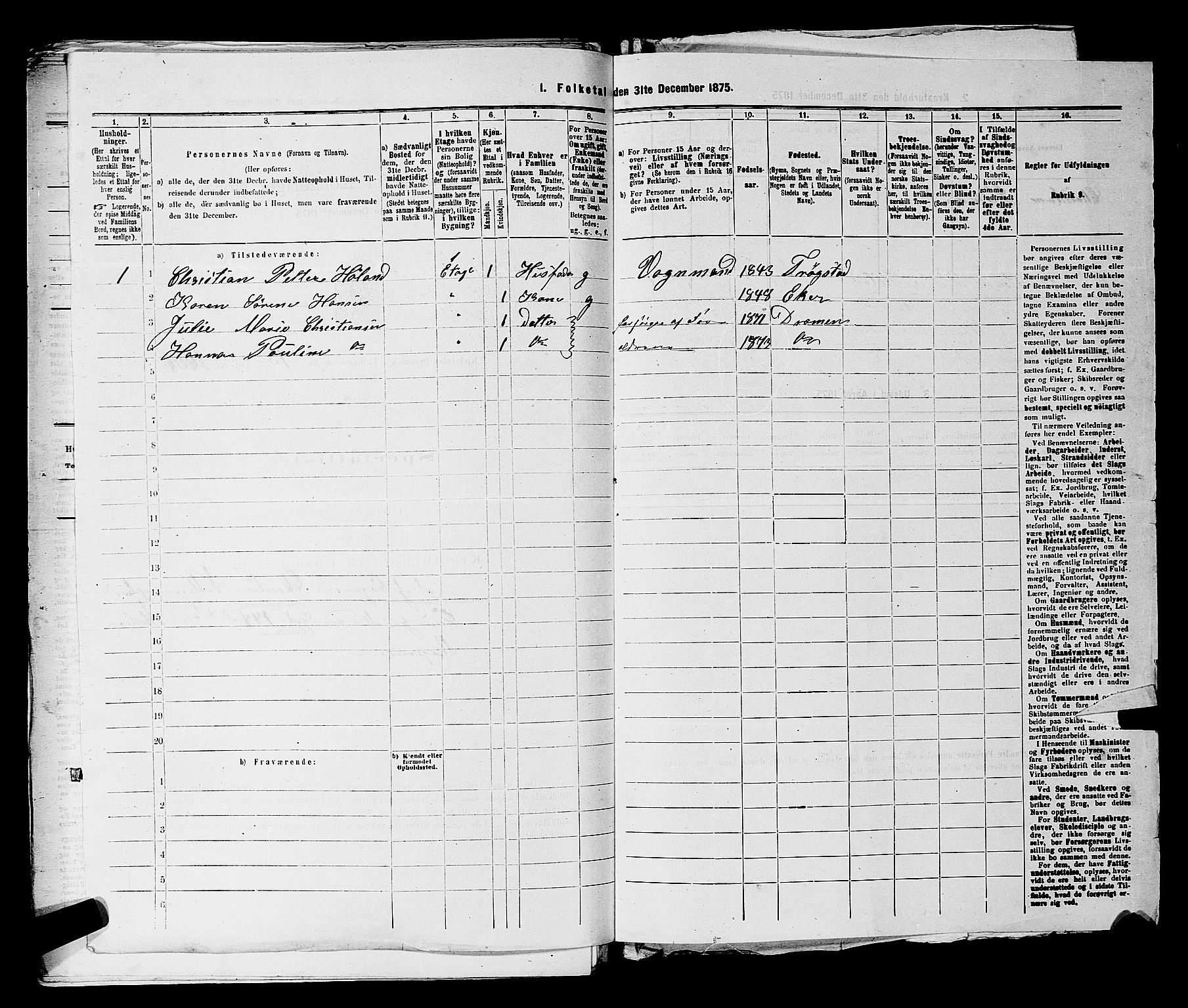 SAKO, 1875 census for 0602 Drammen, 1875, p. 1481