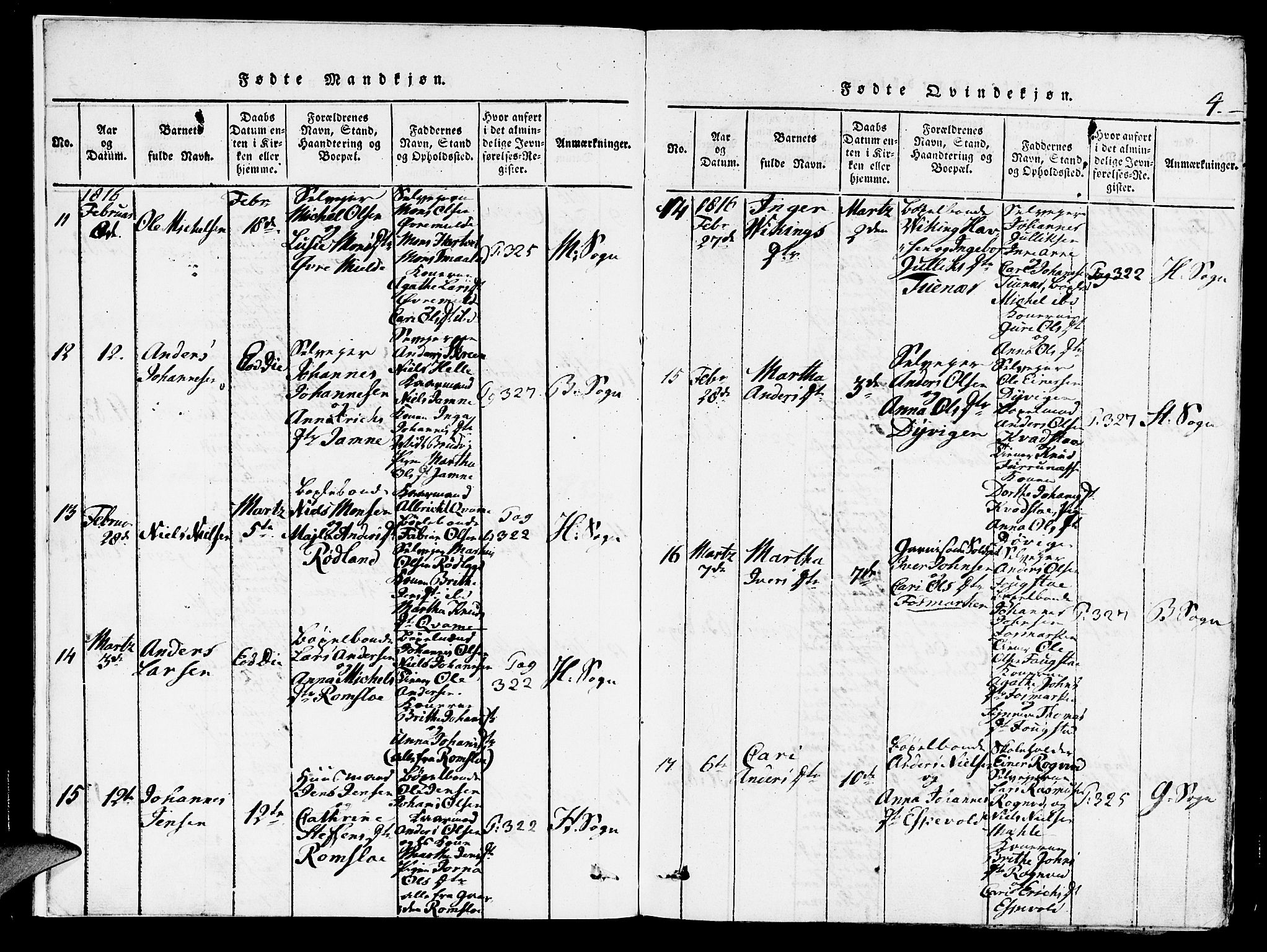 Haus sokneprestembete, AV/SAB-A-75601/H/Haa: Parish register (official) no. A 12, 1816-1821, p. 4