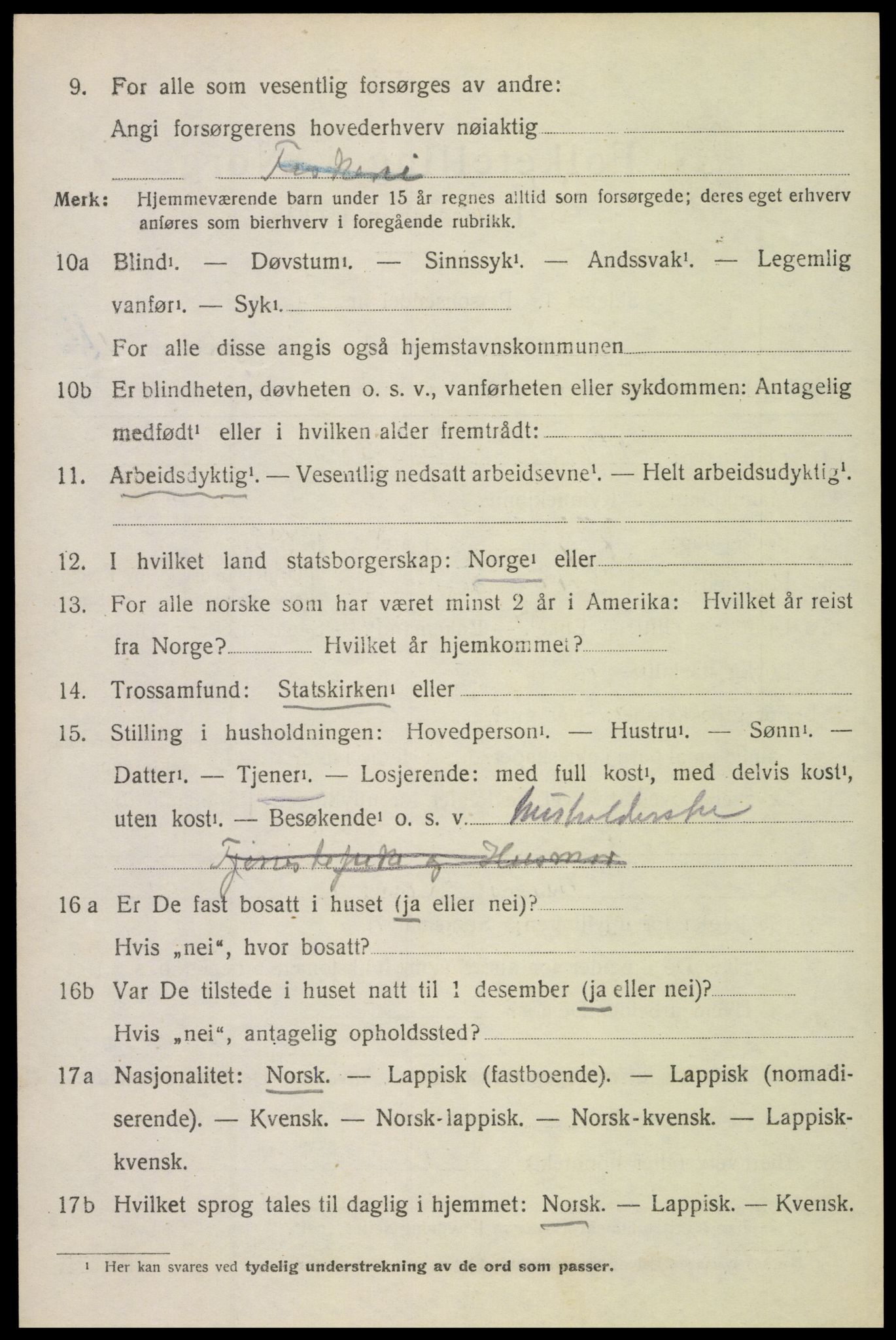 SAT, 1920 census for Hadsel, 1920, p. 13071