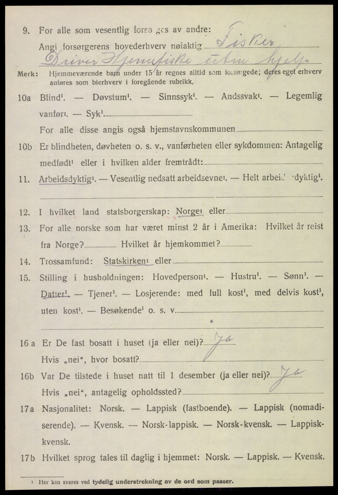 SAT, 1920 census for Vikna, 1920, p. 7334