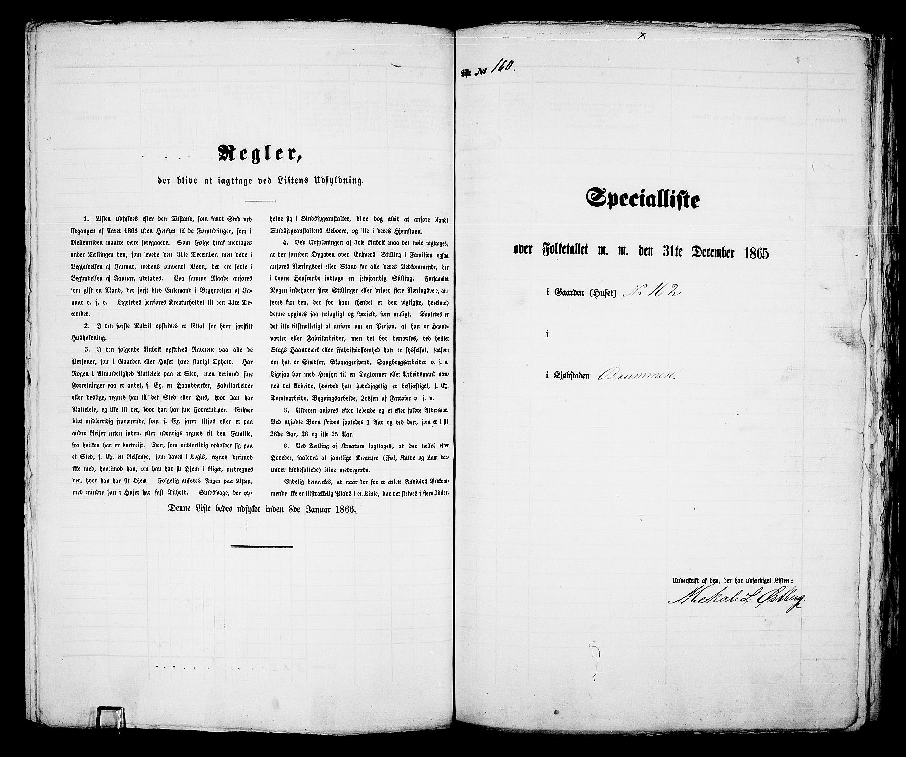 RA, 1865 census for Bragernes in Drammen, 1865, p. 346