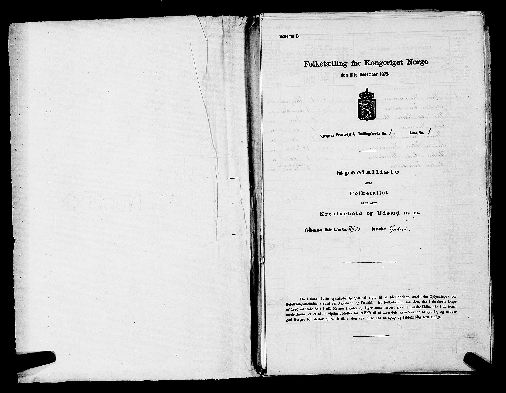 SAKO, 1875 census for 0812P Gjerpen, 1875, p. 56