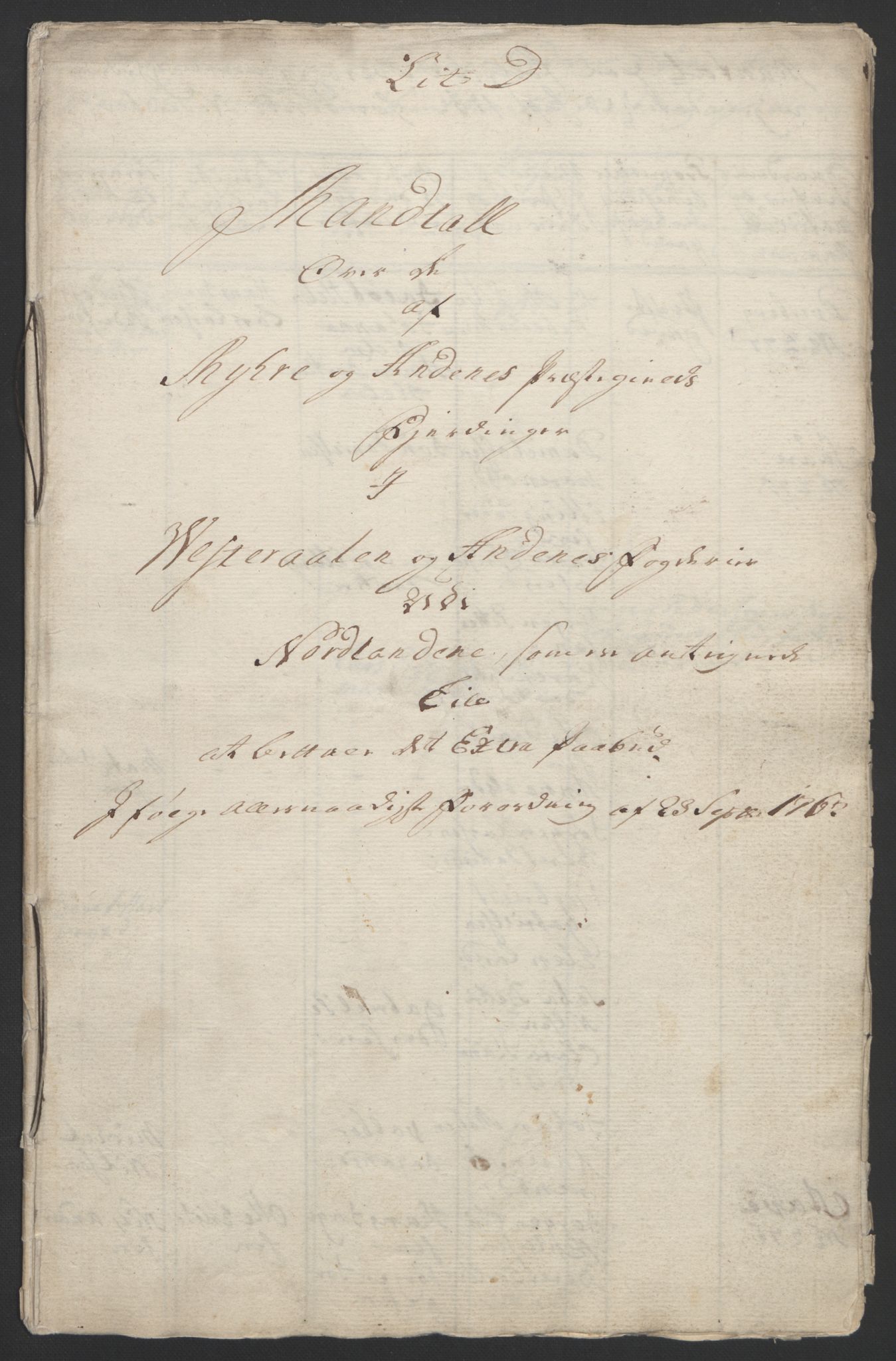 Rentekammeret inntil 1814, Reviderte regnskaper, Fogderegnskap, RA/EA-4092/R67/L4747: Ekstraskatten Vesterålen, Andenes og Lofoten, 1762-1766, p. 87