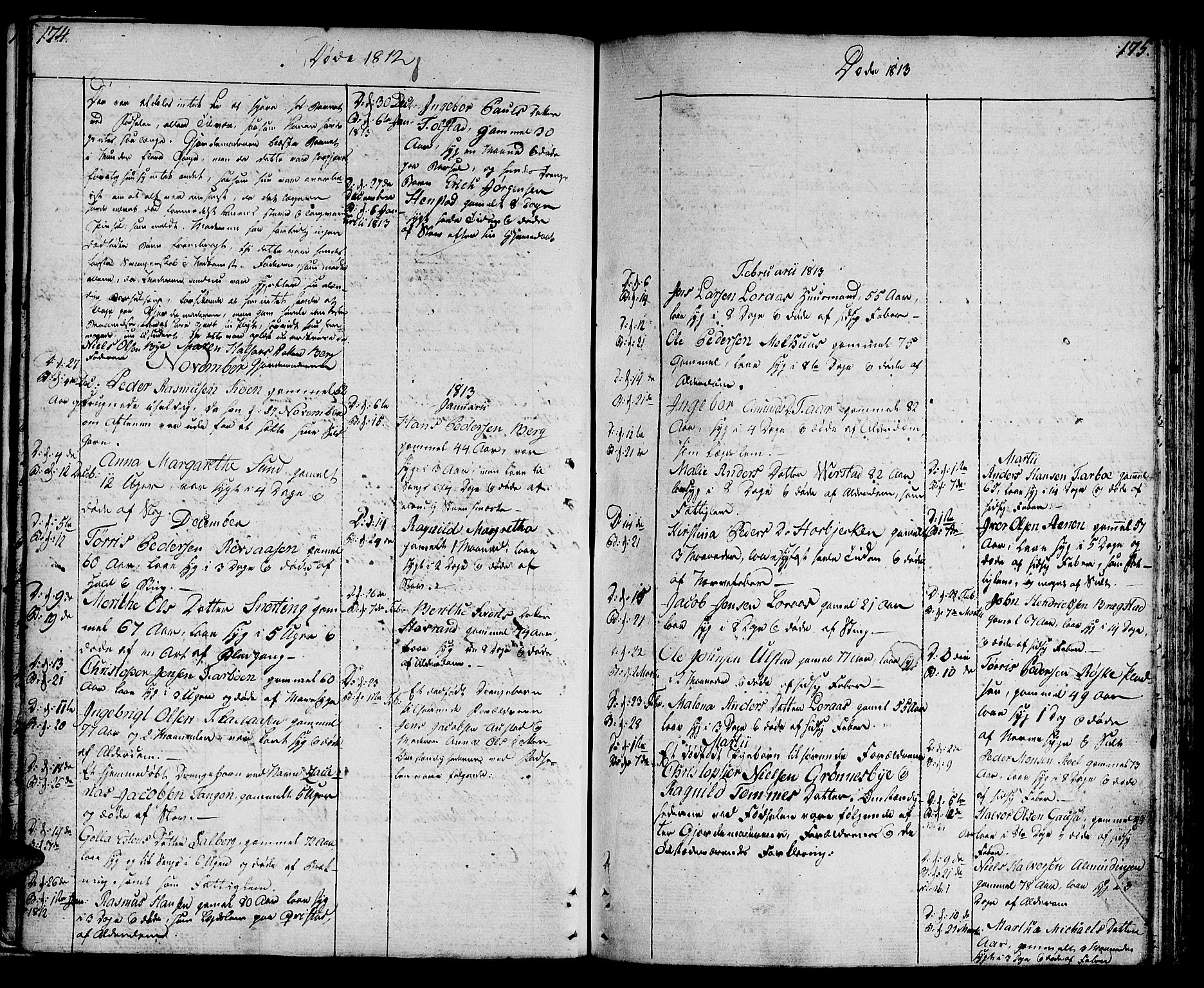 Ministerialprotokoller, klokkerbøker og fødselsregistre - Nord-Trøndelag, SAT/A-1458/730/L0274: Parish register (official) no. 730A03, 1802-1816, p. 174-175
